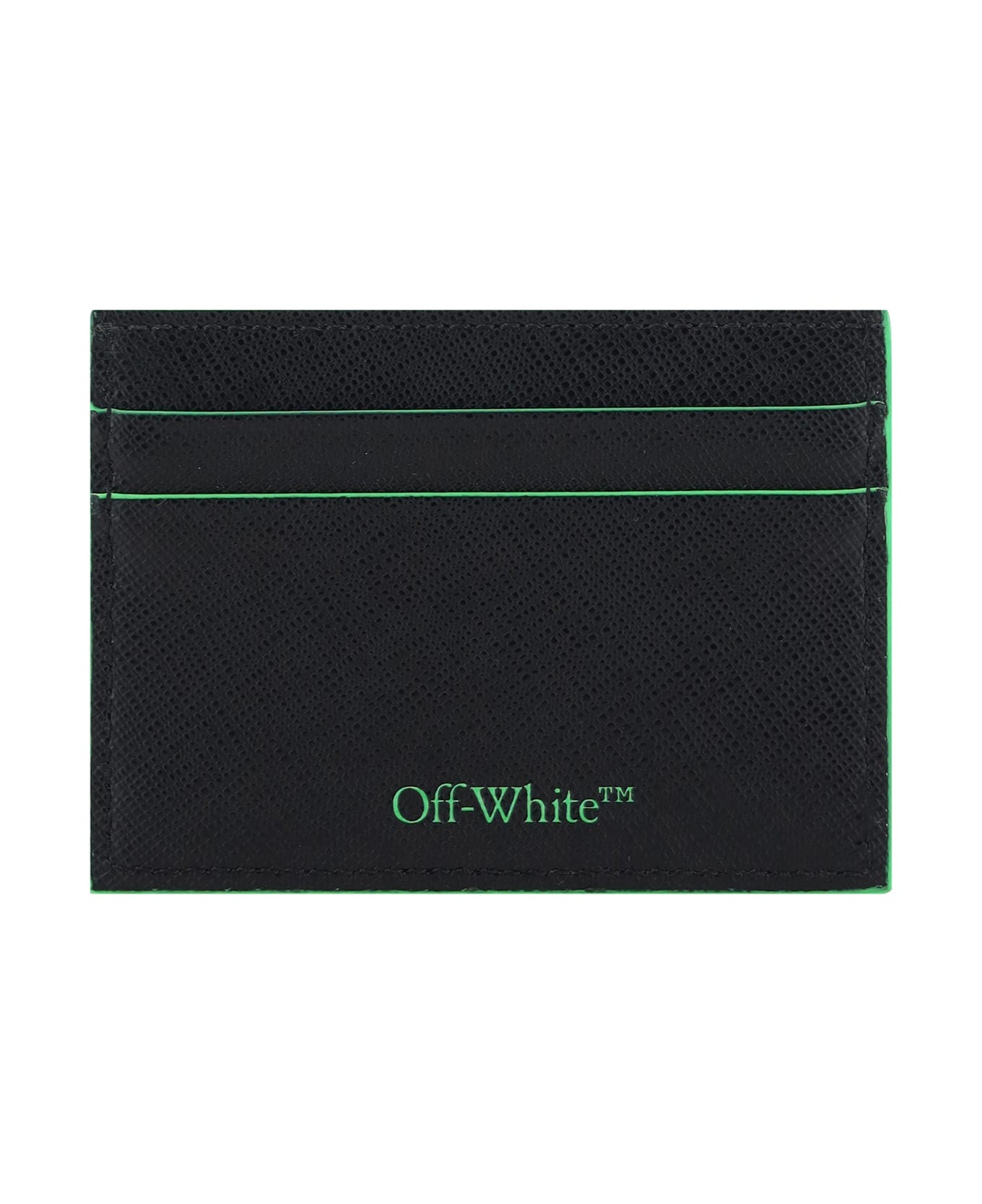 Off-White Card Holder - Black Green Fluo 財布