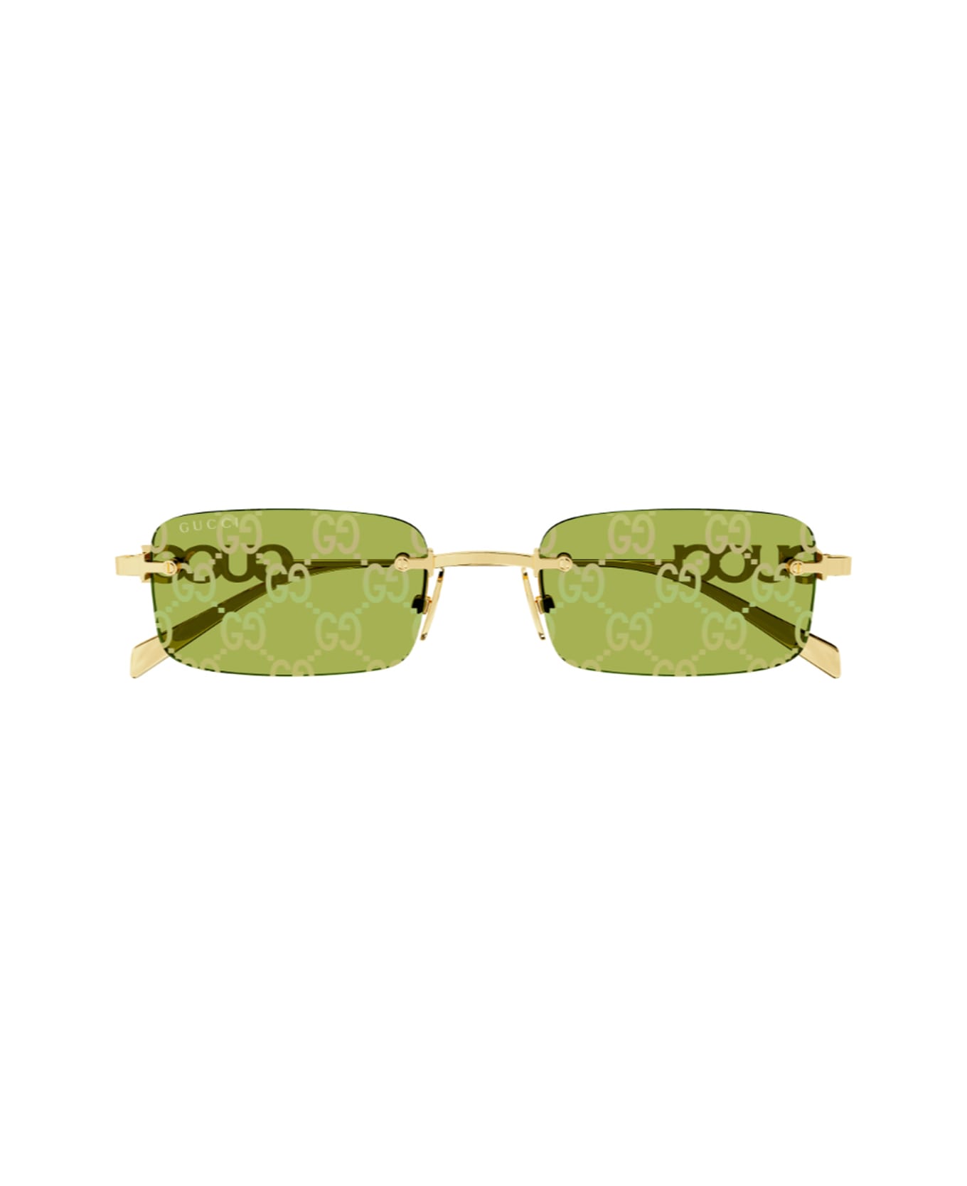 Gucci Eyewear Gucci Gg1808s Linea Name Of Brand 002 Gold Green Sunglasses - Oro