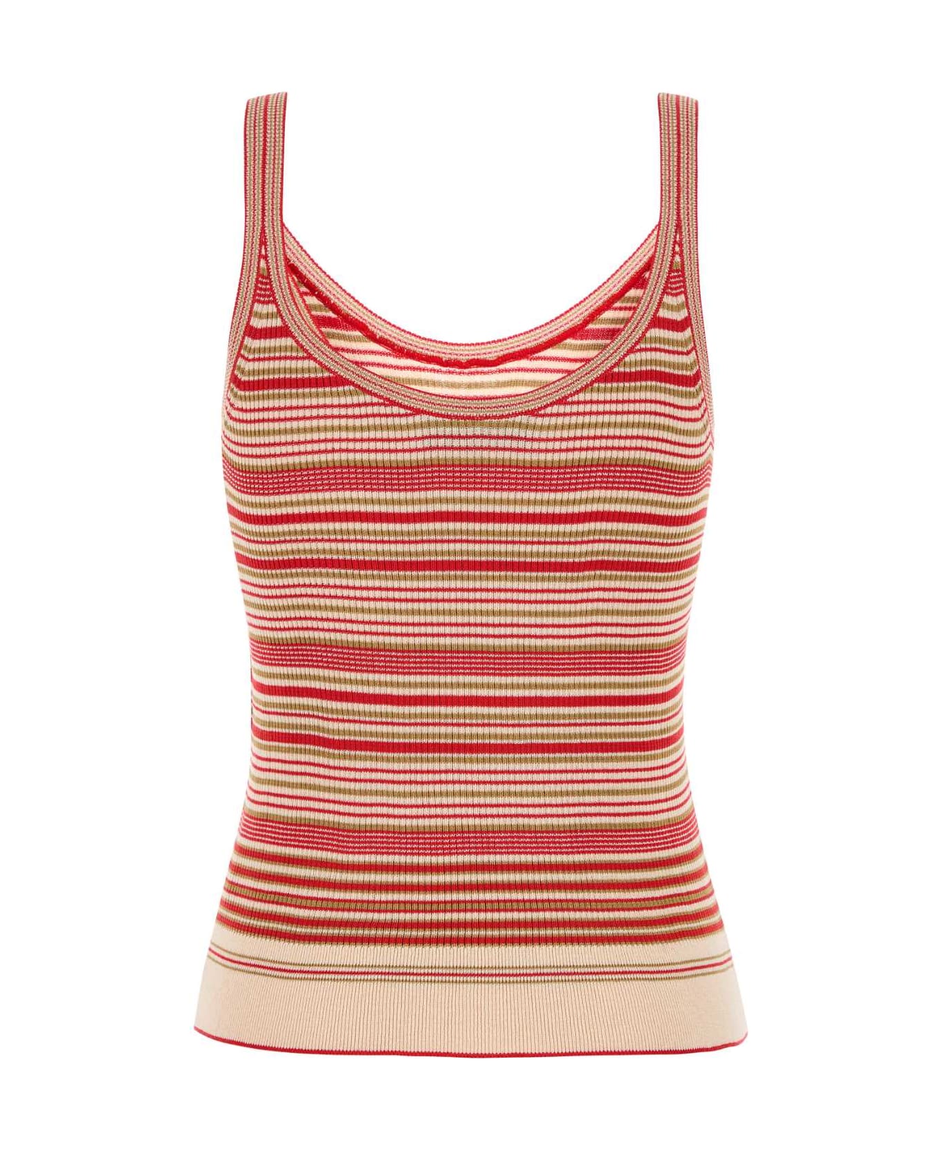 Embroidered Silk Tank Top