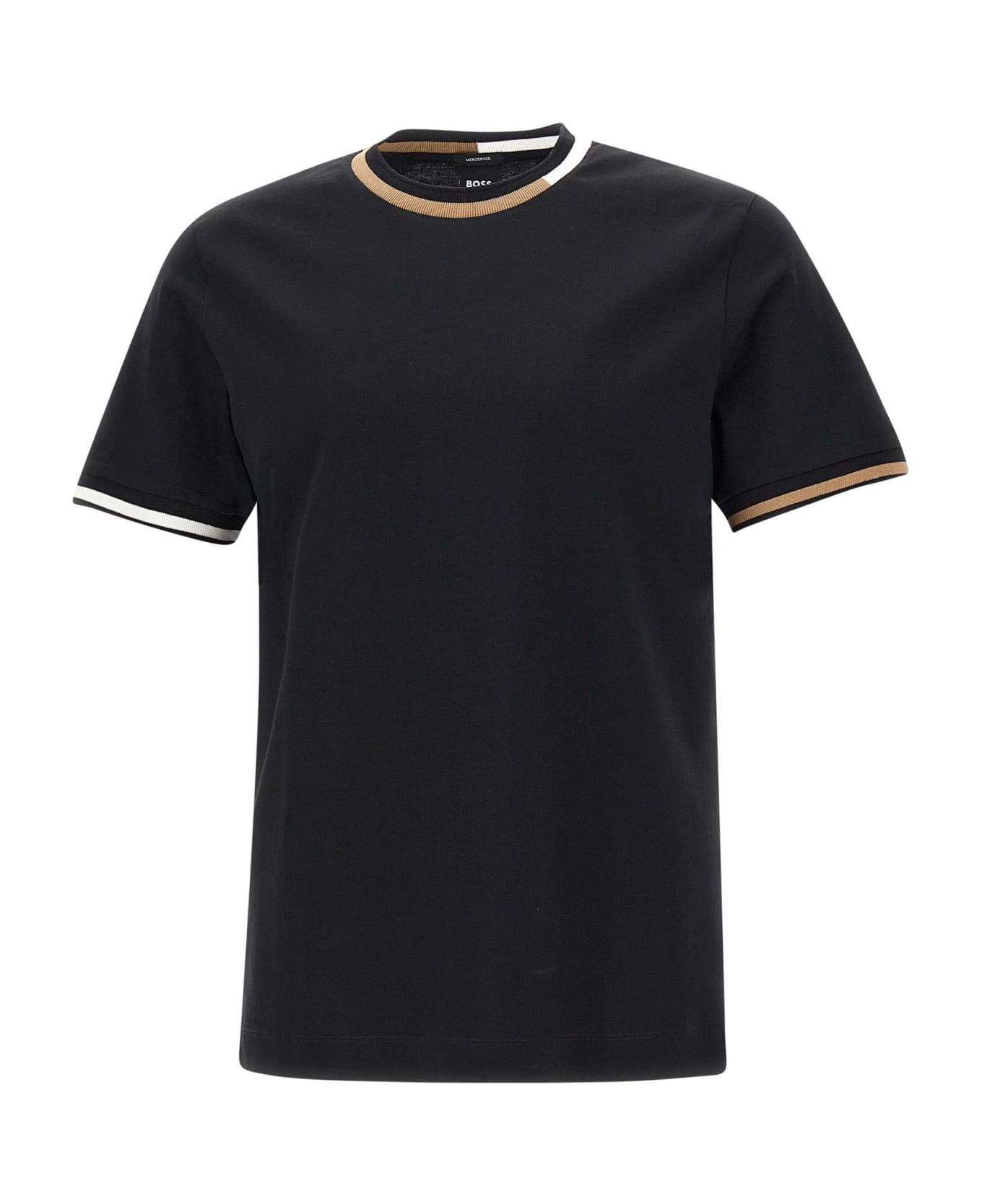 Hugo Boss "thompson" Mercerized Cotton T-shirt - BLACK