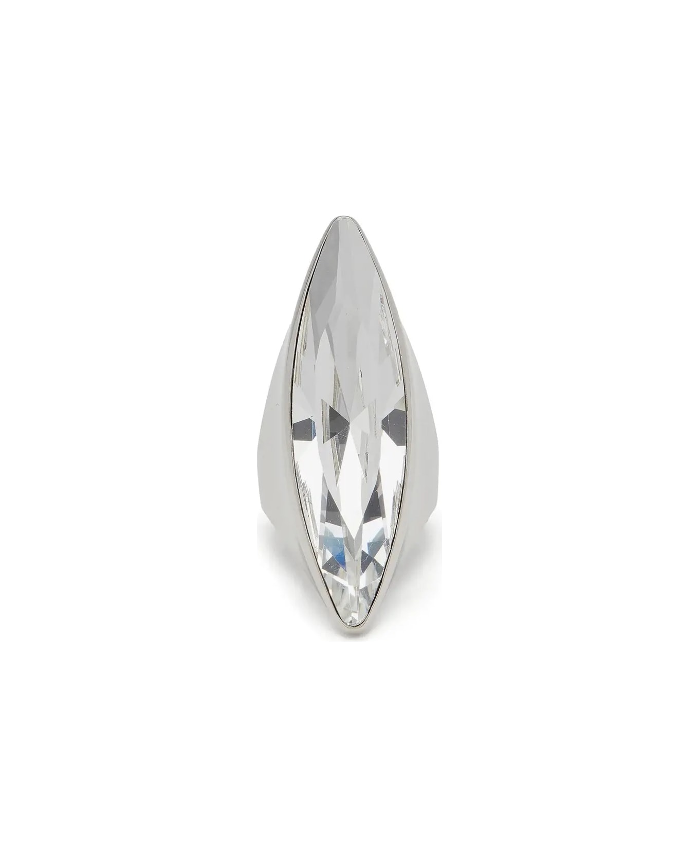 Alexander McQueen Antiqued Silver Jewelled Pointed Ring - Silver リング