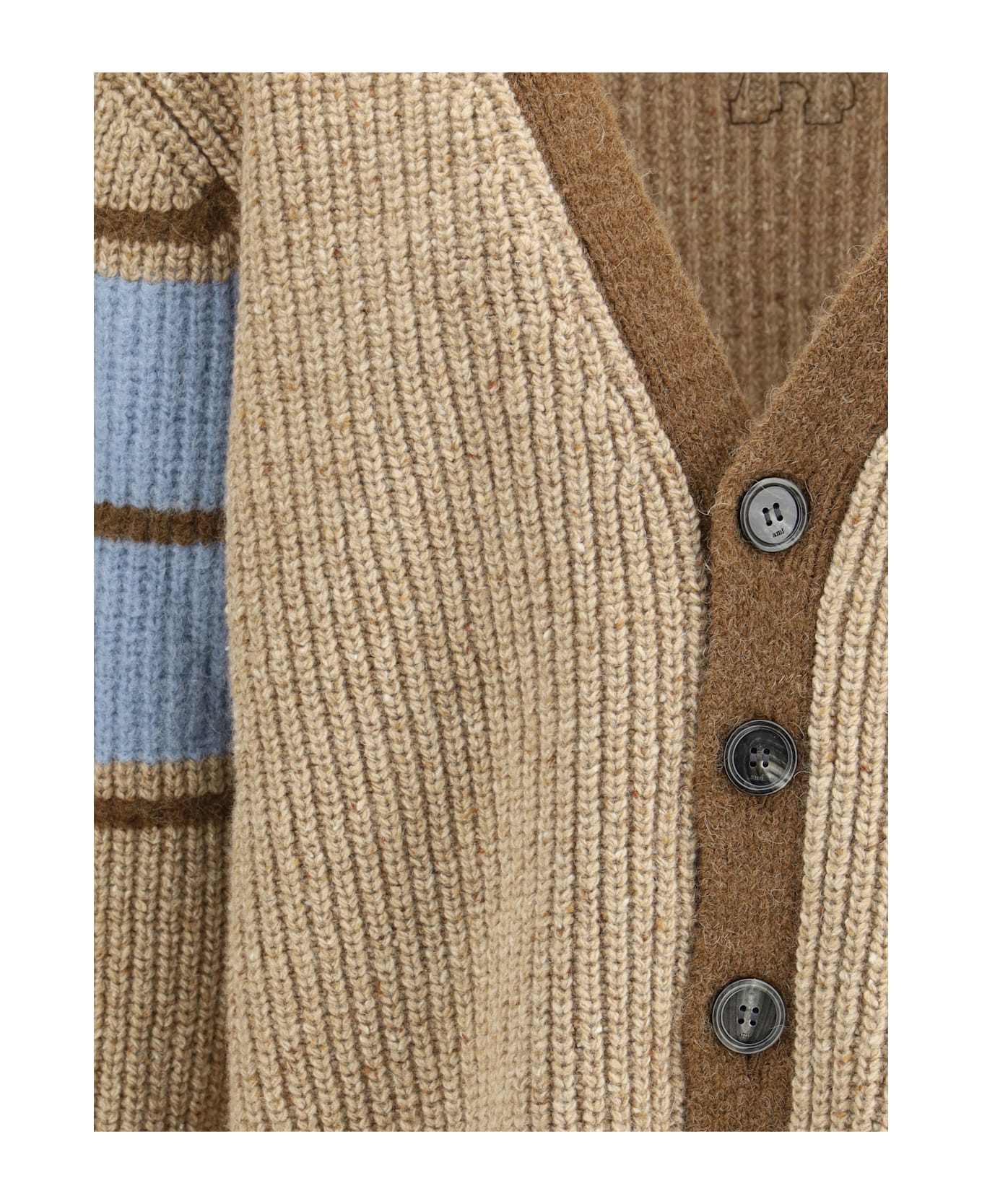 Ami Alexandre Mattiussi Wool College Cardigan - BEIGE
