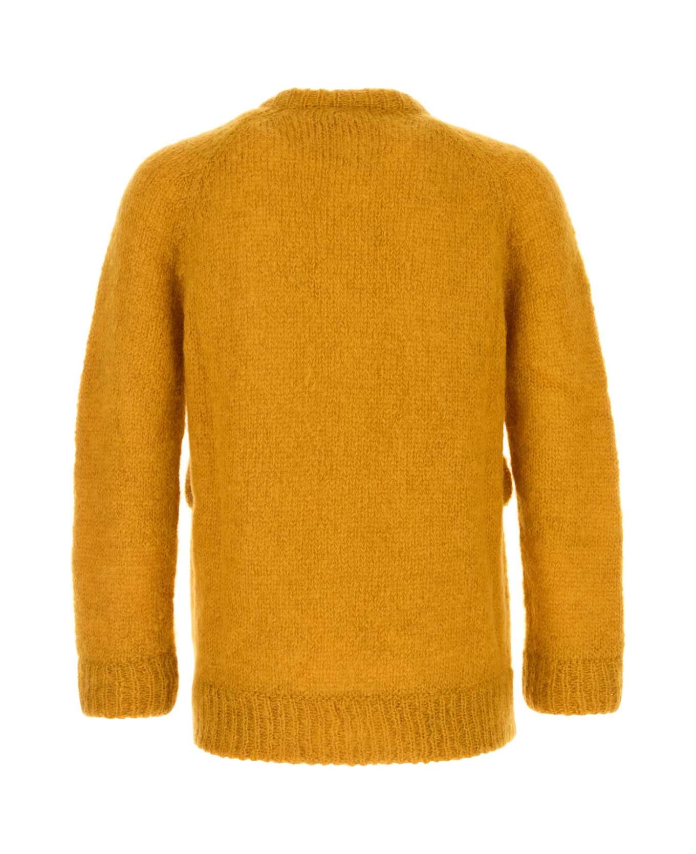 Valentino Pastel Orange Mohair Blend Cardigan - Orange