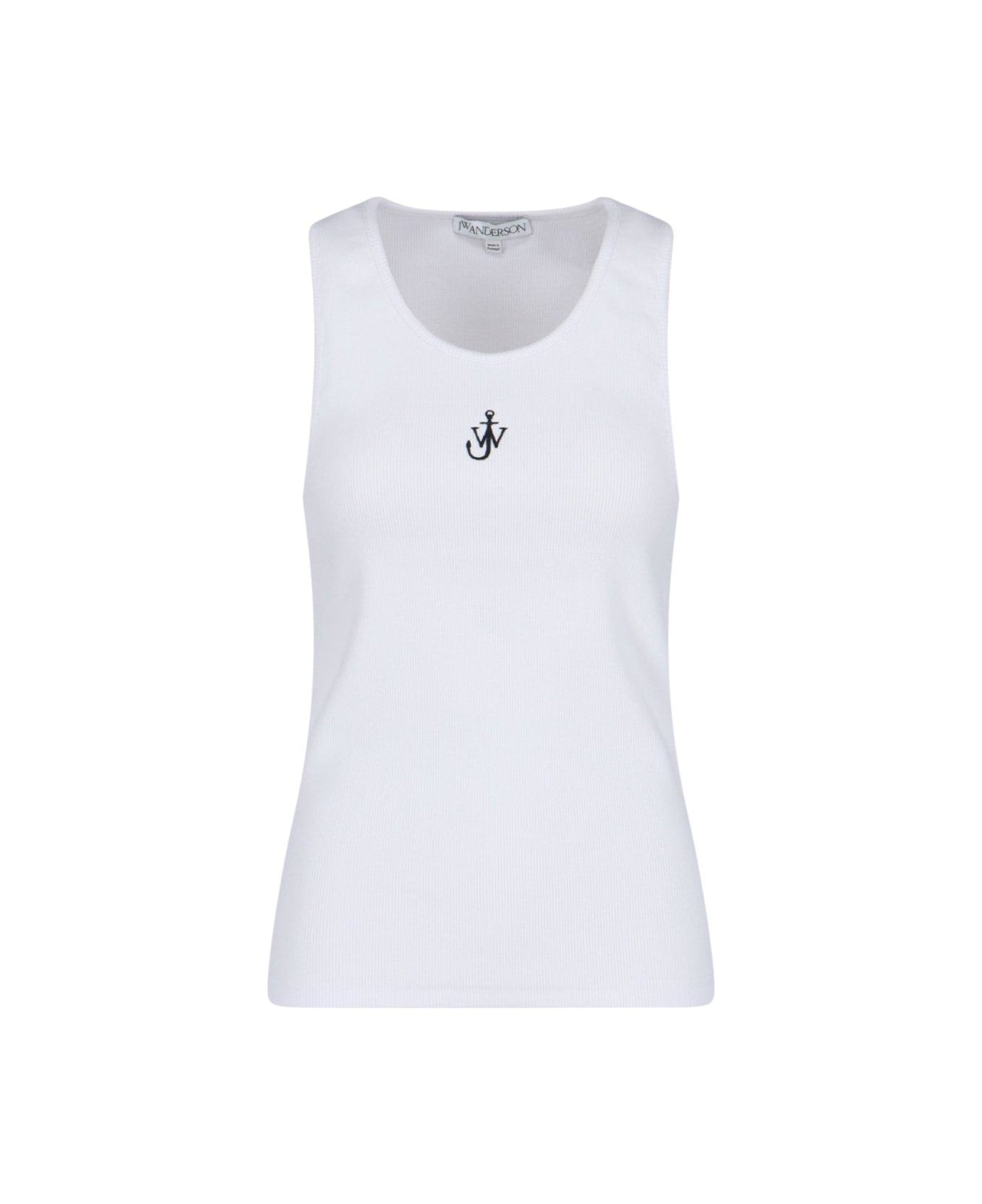 J.W. Anderson Logo Embroidered Ribbed Tank Top