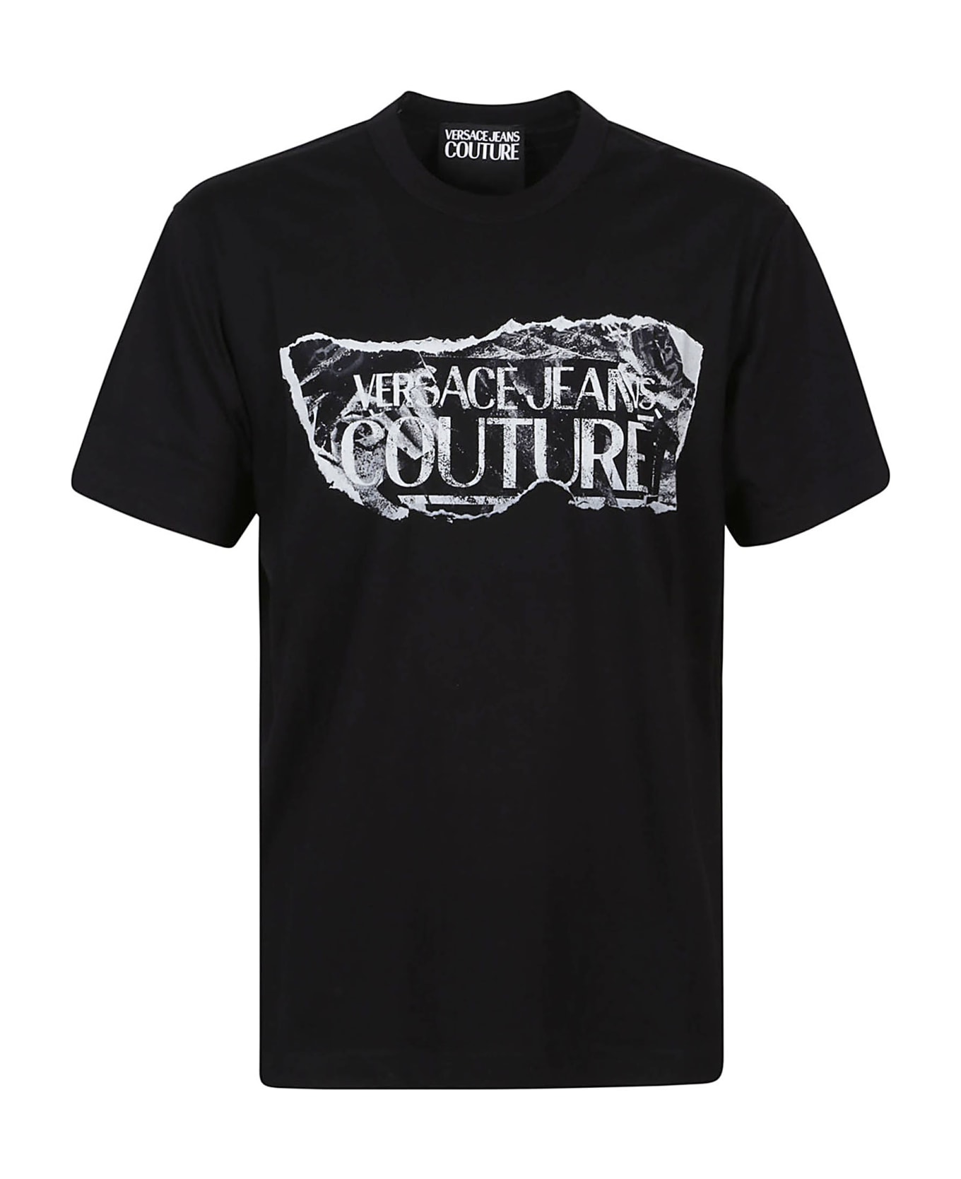 Versace Jeans Couture Magazine Logo T-shirt - Black シャツ