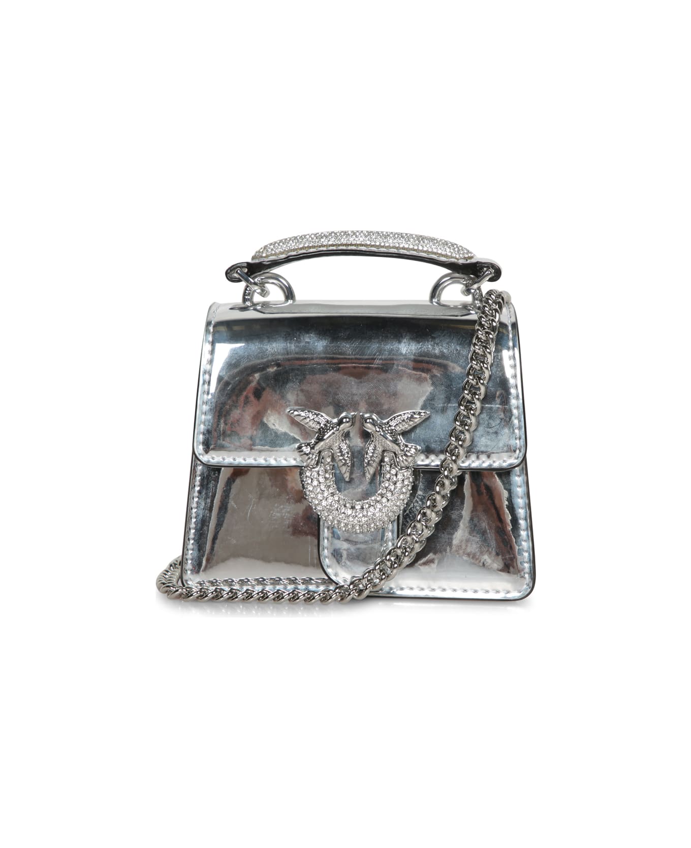 Pinko Love One Top Silver Bag - Silver