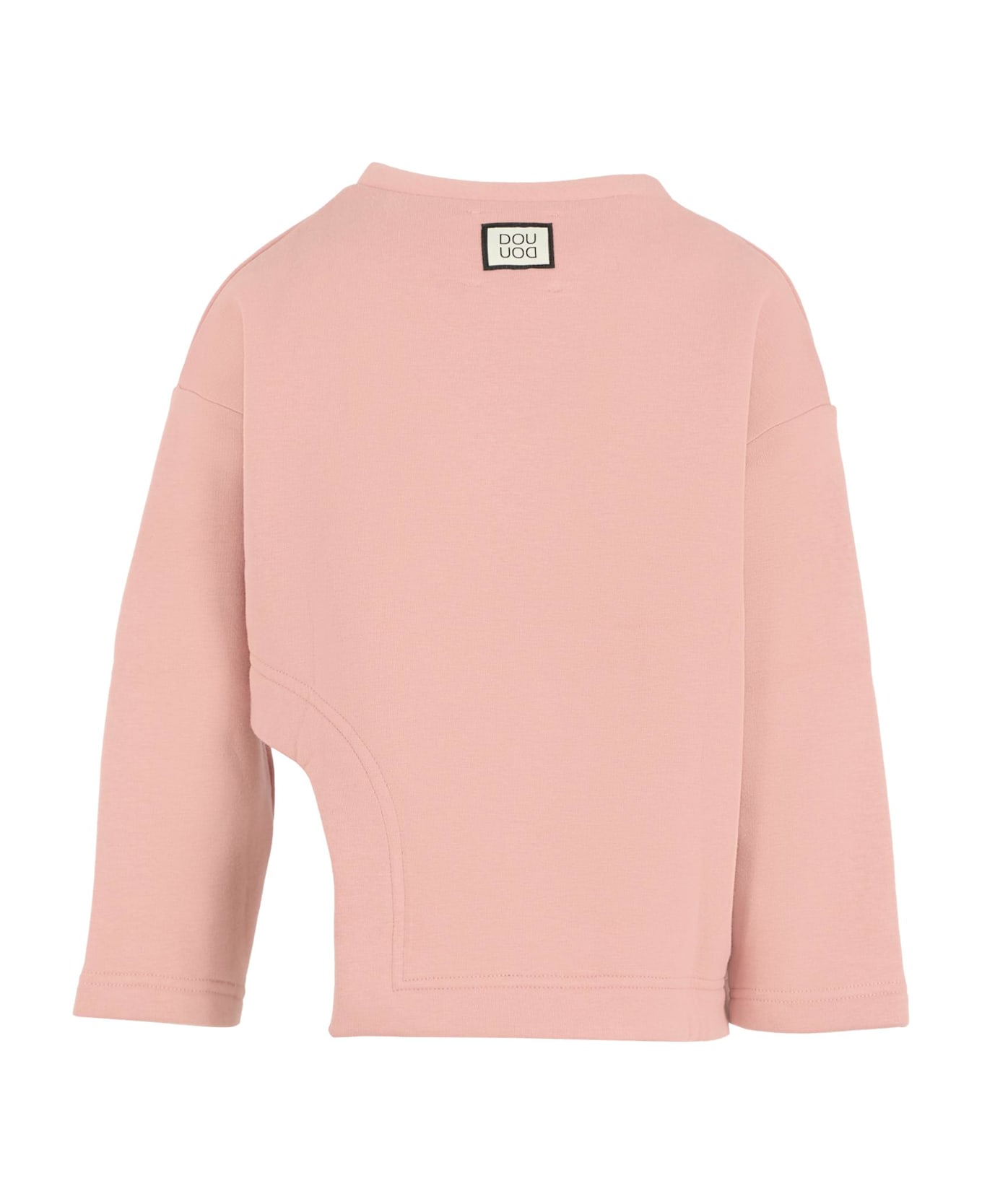 Douuod Pink Sweatshirt For Girl With Logo Patch - Pink