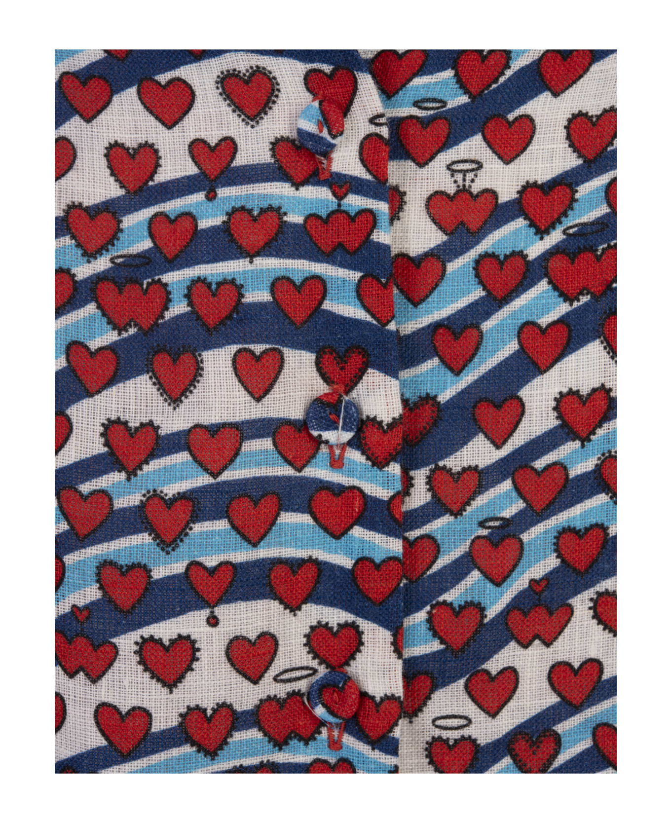 Alessandro Enriquez Printed Linen Midi Shirt Dress - Multicolour