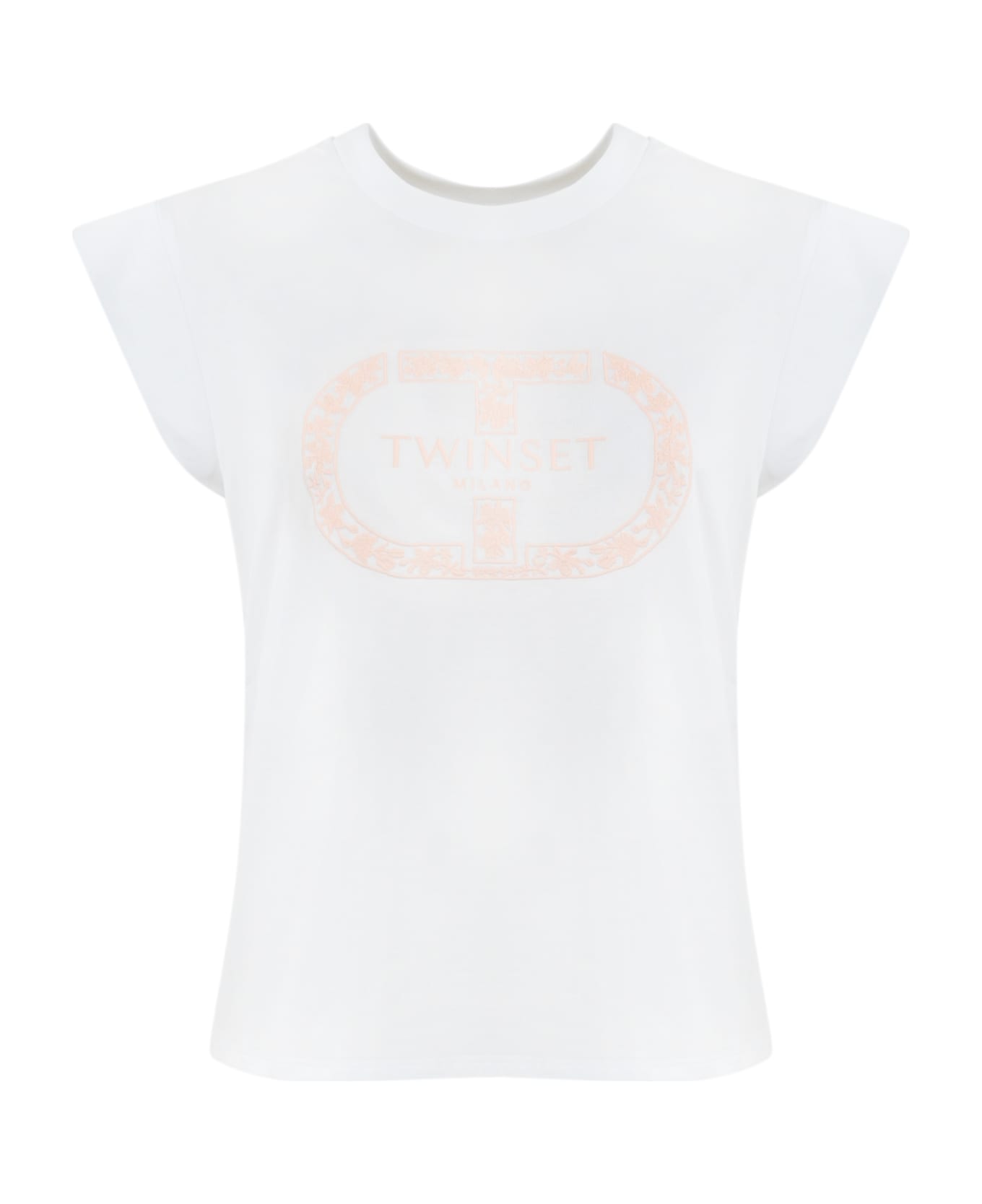 TwinSet T-shirt With Logo Embroidery - Ric.ottico/cupcake pink