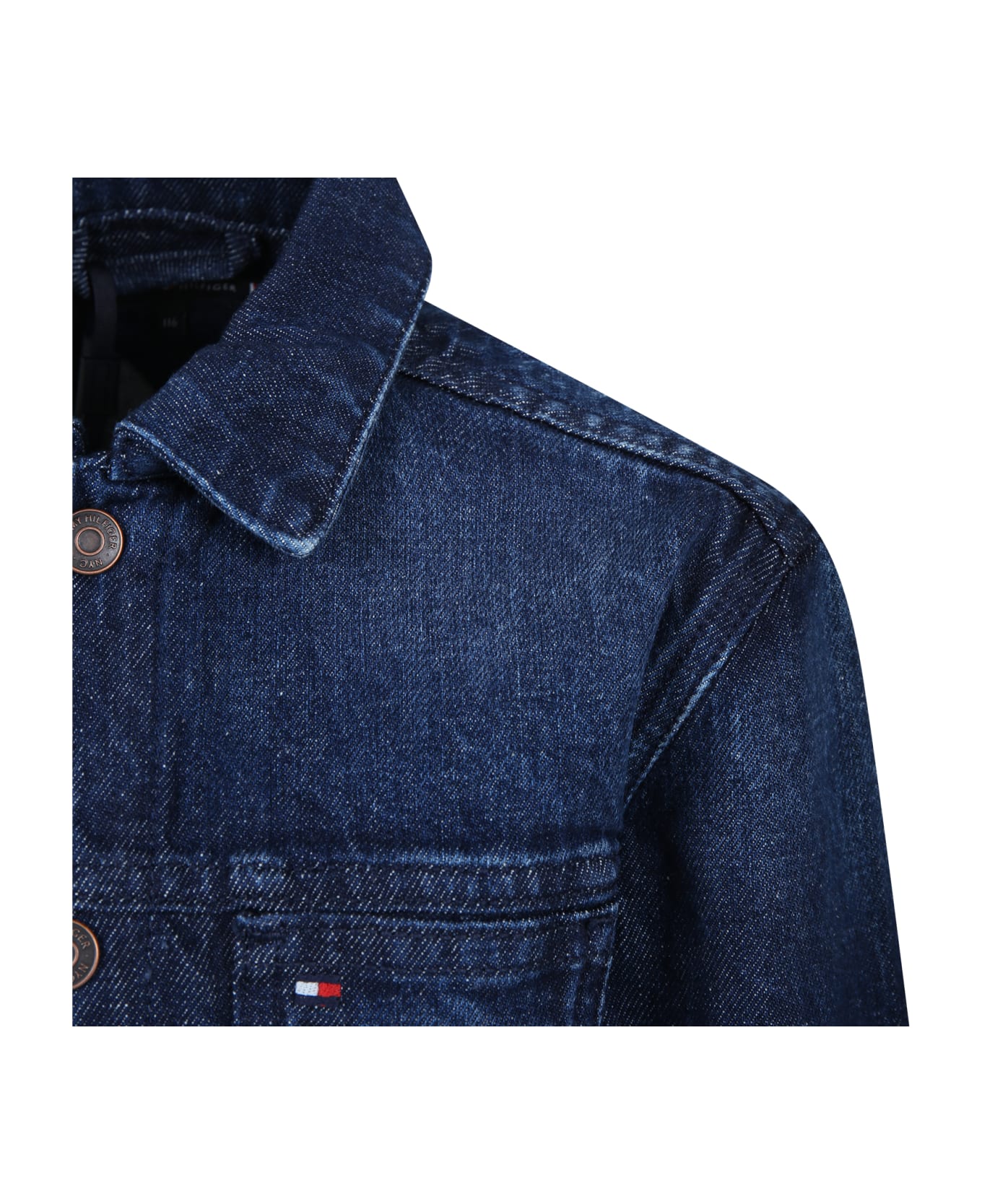 Tommy Hilfiger Denim Jacket For Boy With Logo - Denim