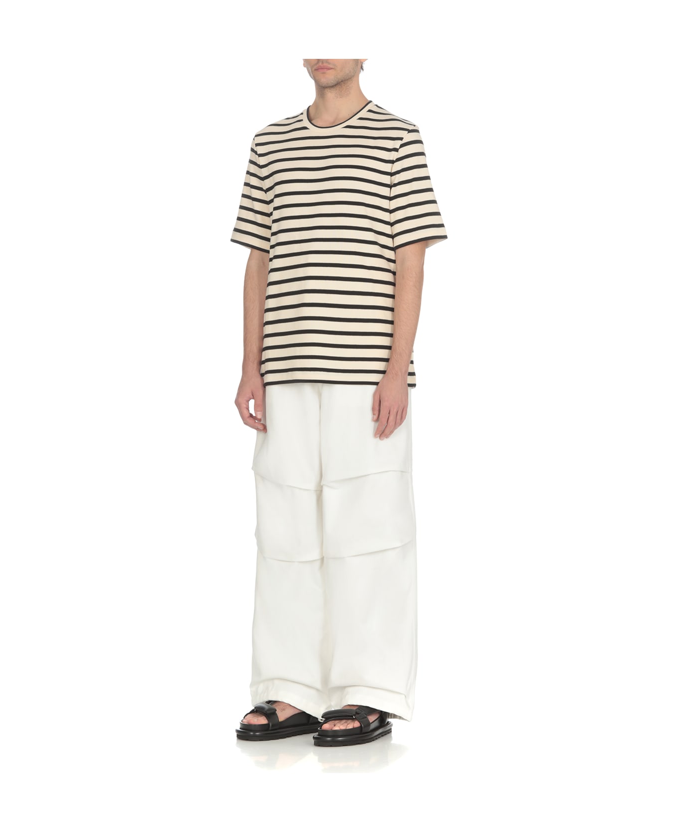 Jil Sander Striped Cotton T-shirt - Ivory