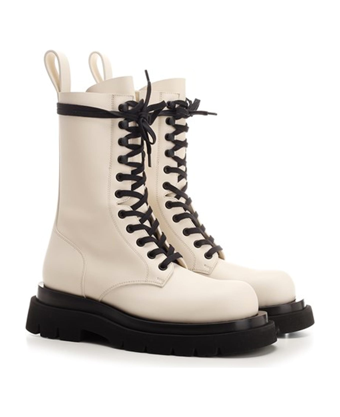 Bottega Veneta Lug Leather Boots - White ブーツ