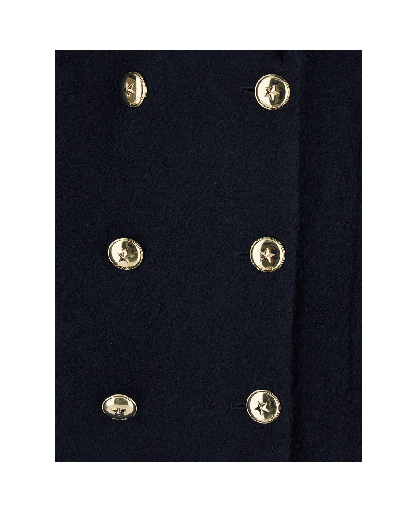 Pinko 'canederli' Blue Double-breasted Coat With Wide Notched Revers In Wool Woman - Blu