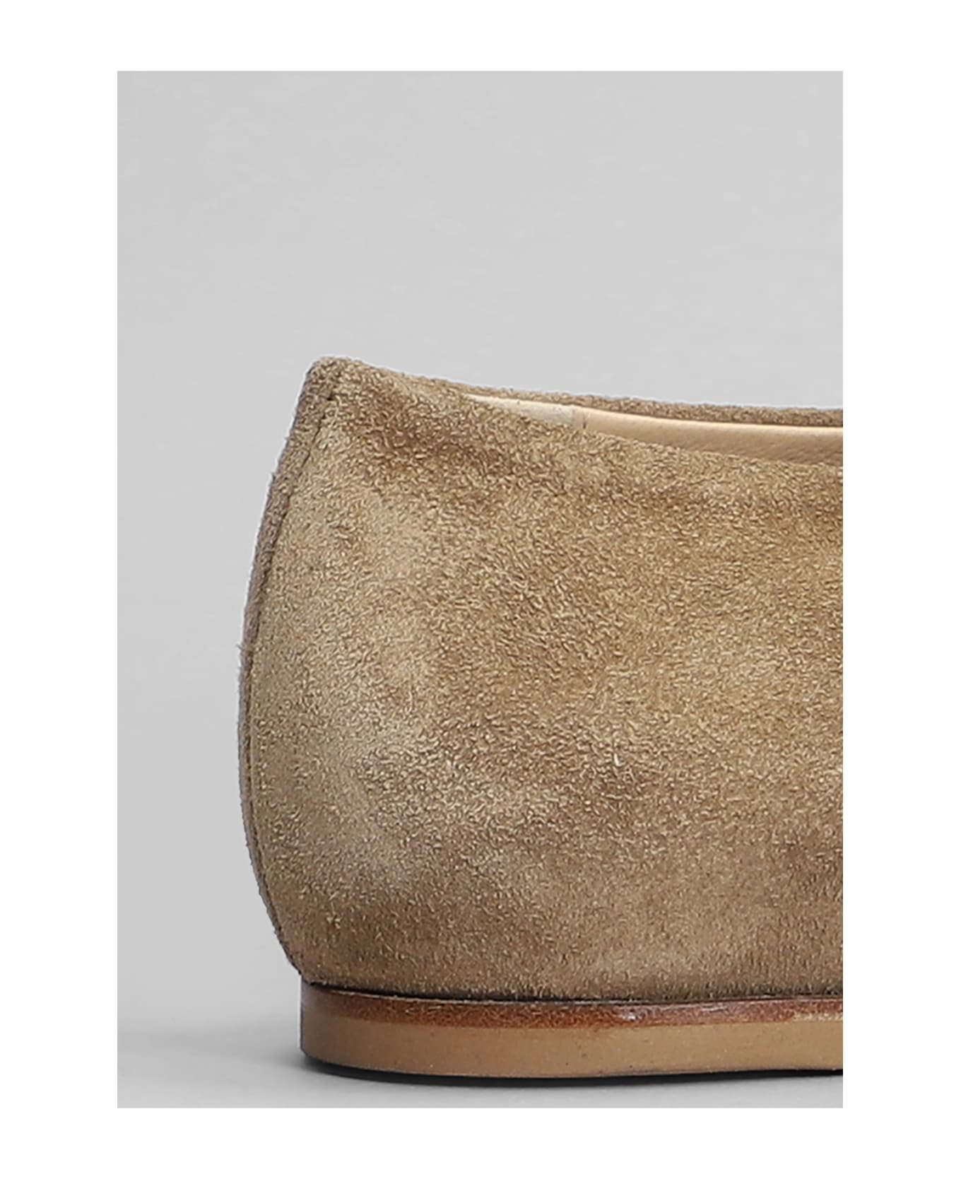 Elena Iachi Ballet Flats In Camel Suede - Camel