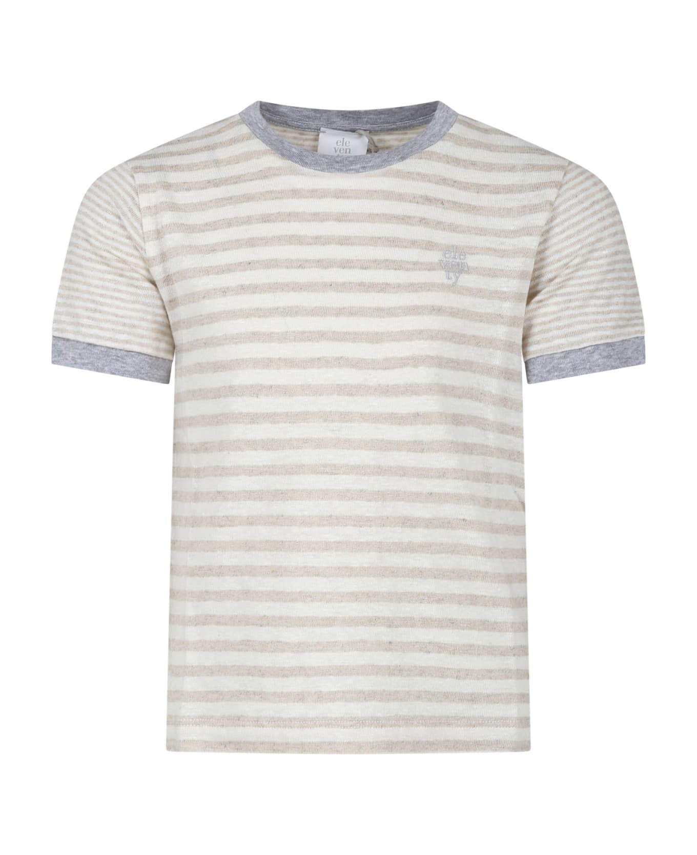 Eleventy Gray T-shirt For Boy - Beige