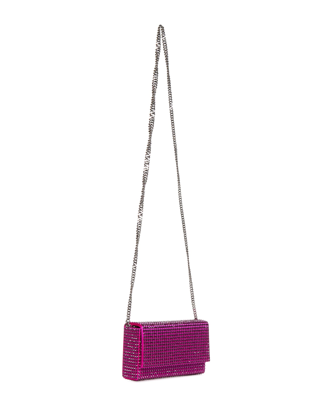 Amina Muaddi Superamini Paloma Clutch - Fuchsia