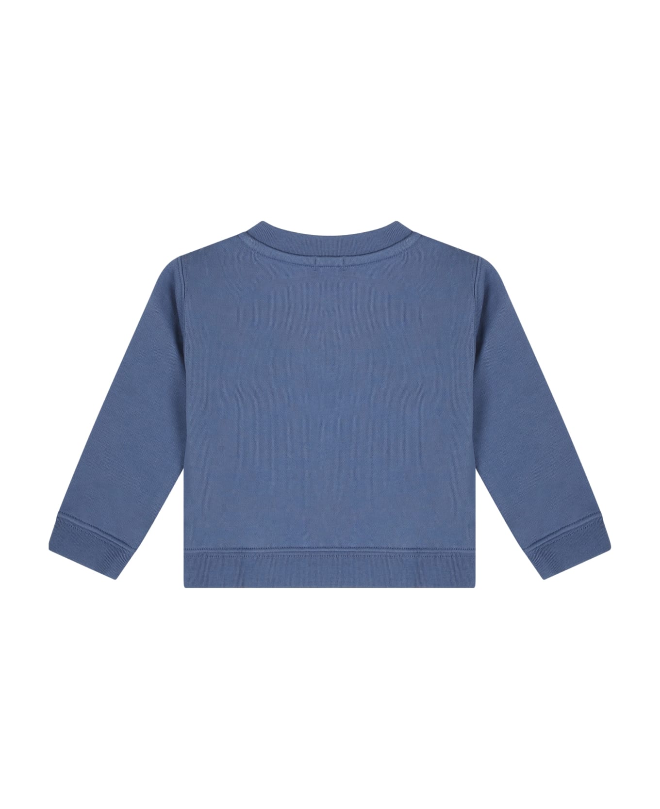 Palm Angels Blue Sweatshirt For Baby Girl With Bear - Blue