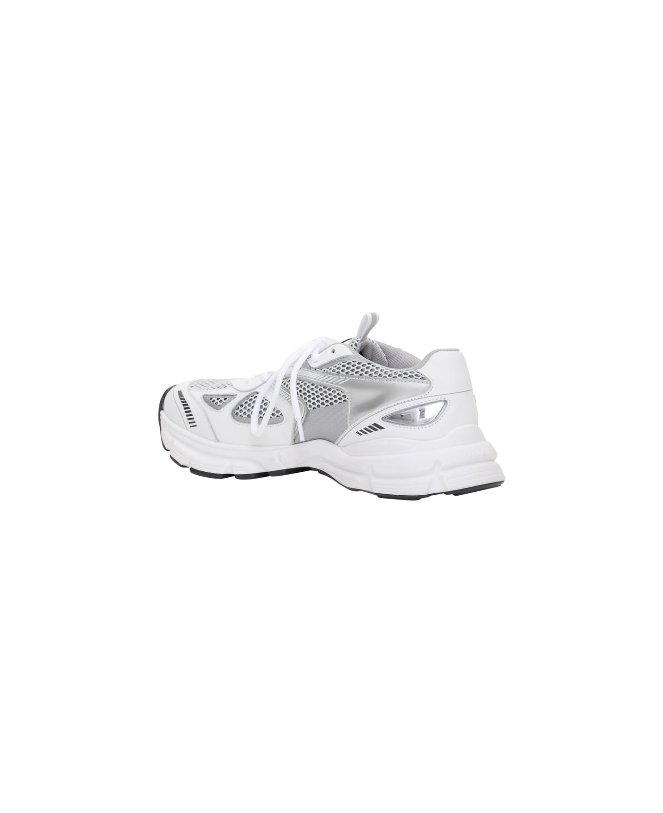 Axel Arigato 'marathon Runner' Silver And White Sneakers Wth Logo In Leather Blend Man Axel Arigato - White スニーカー