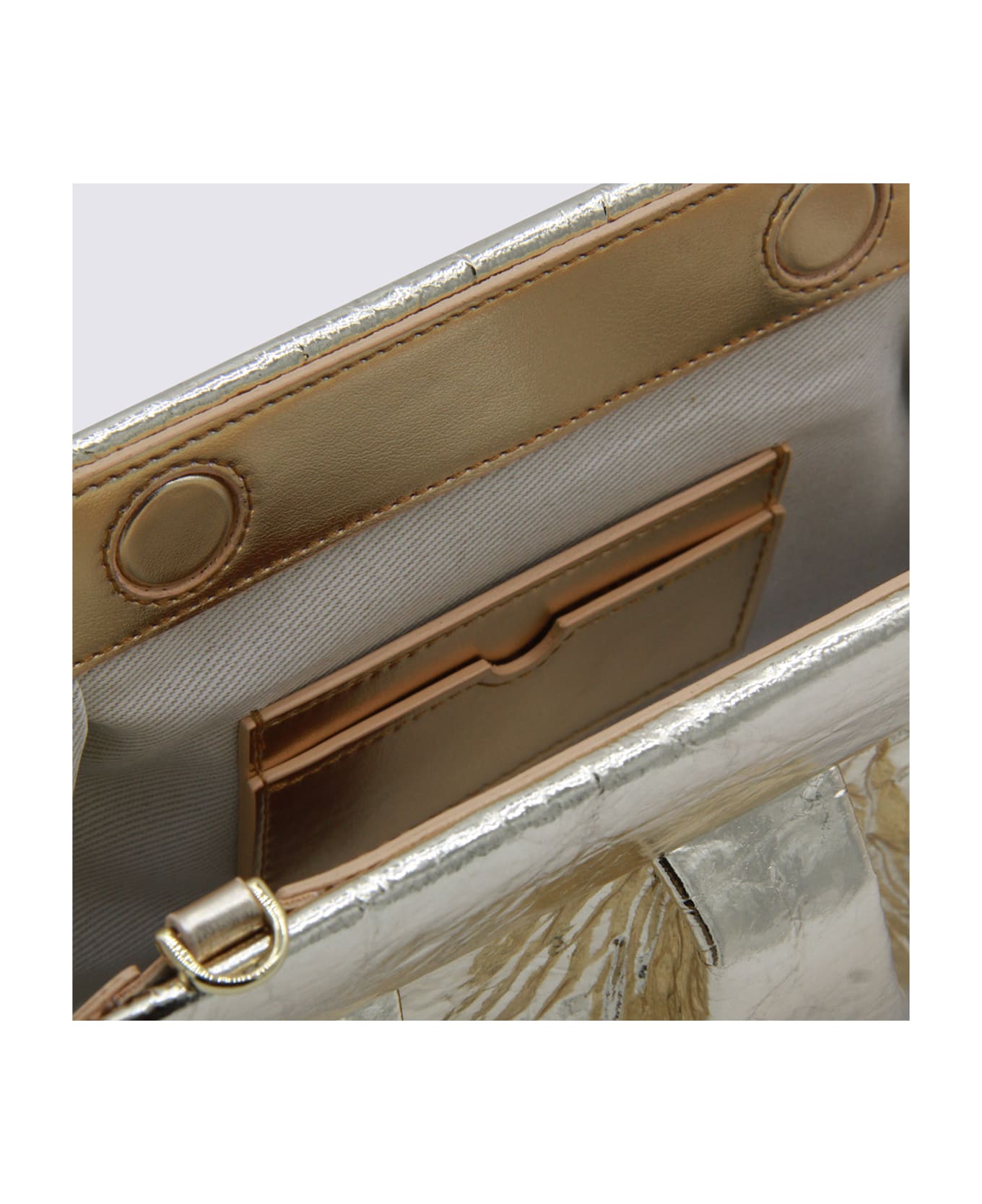 THEMOIRè Gold Leather Emera Clutch - GOLD