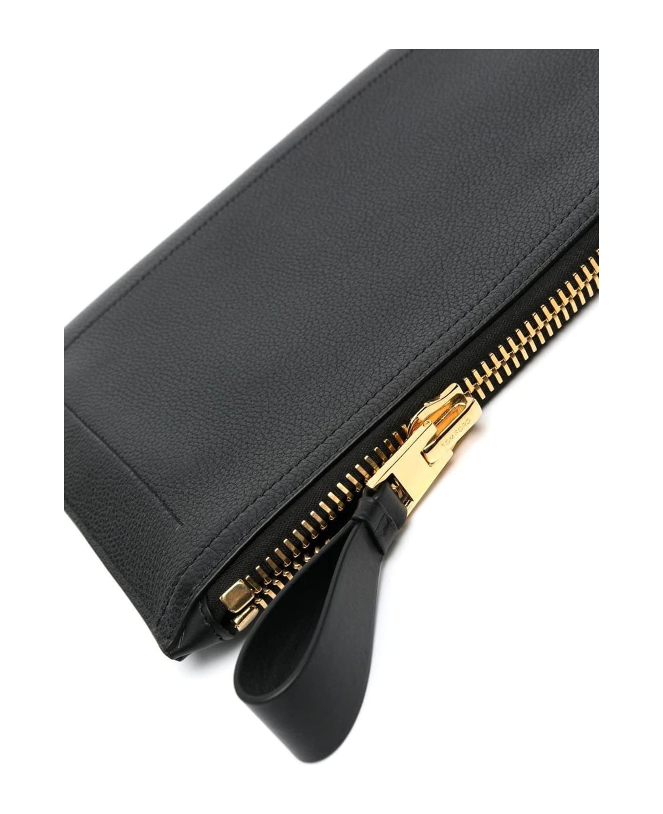 Tom Ford Black Leather Clutch - 1N001