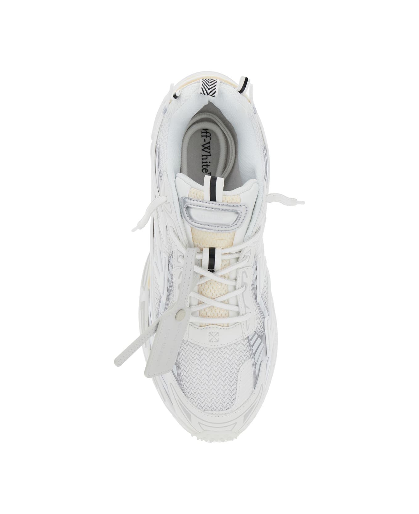 Off-White 'ow Be Right' White Low Top Sneakers With Zip-tie Detail In Mesh And Leather Man - White