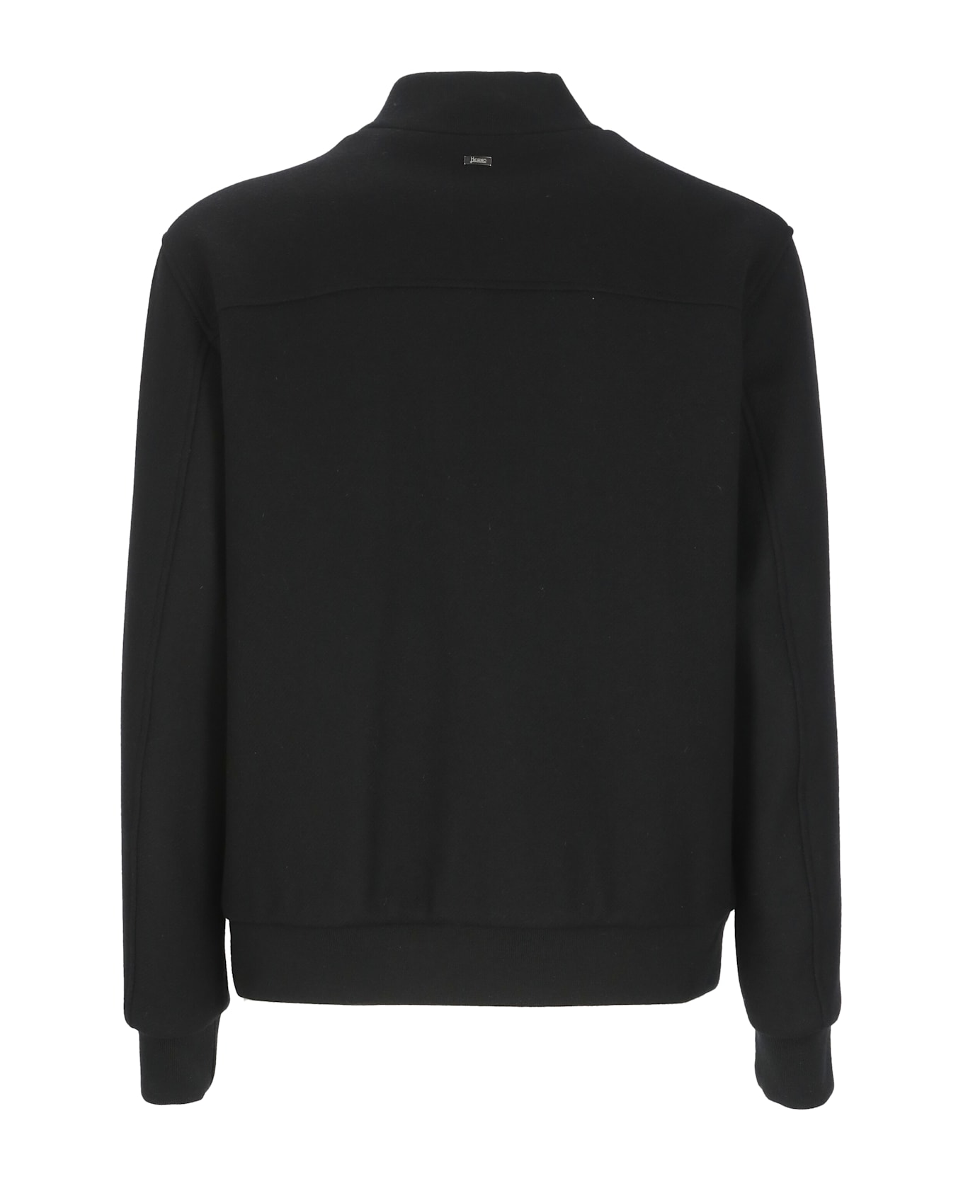 Herno Wool Blend Bomber Jacket - Black