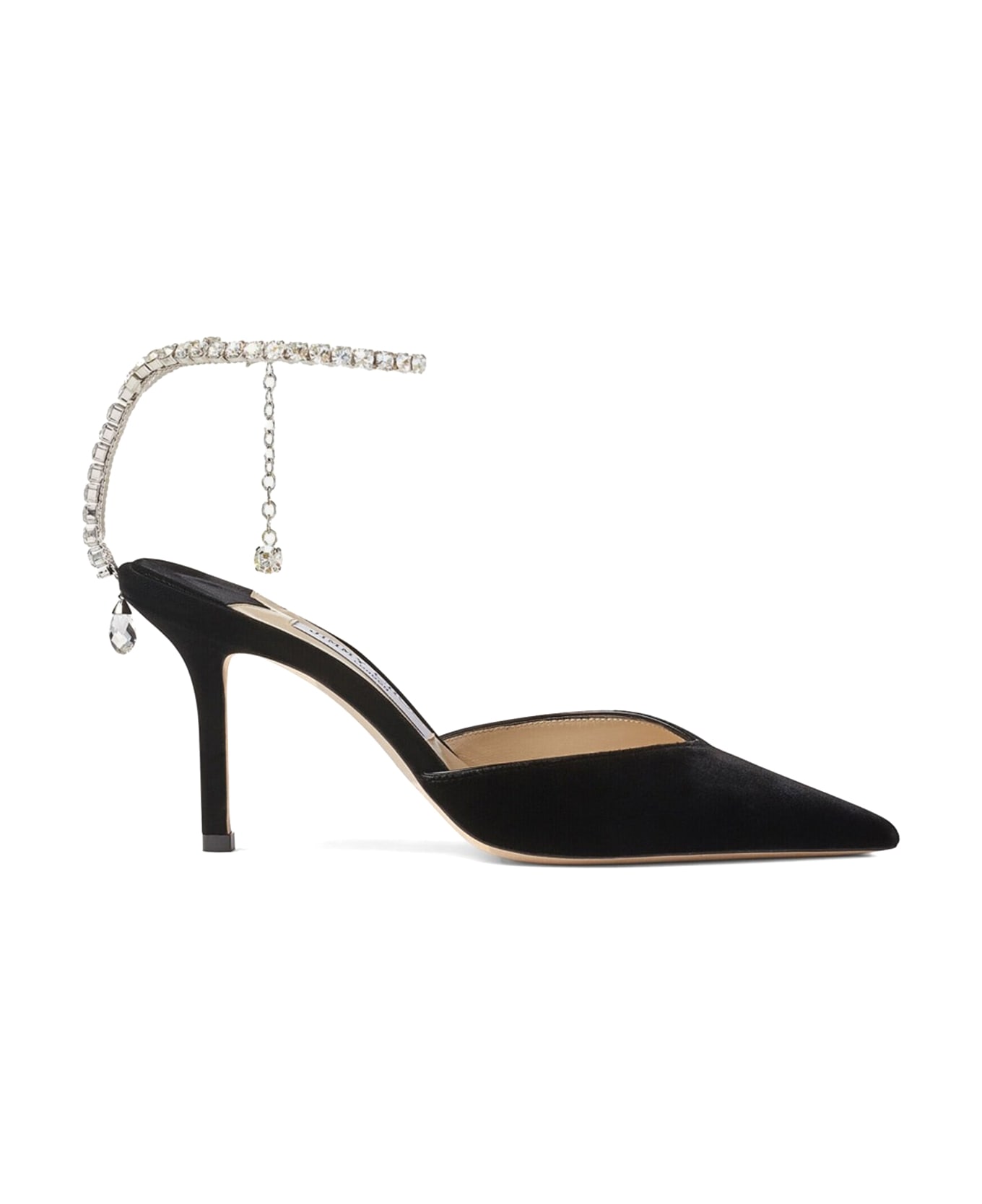 Jimmy Choo Black Patent Leather Pumps With Crystals - BLACK CRYSTAL
