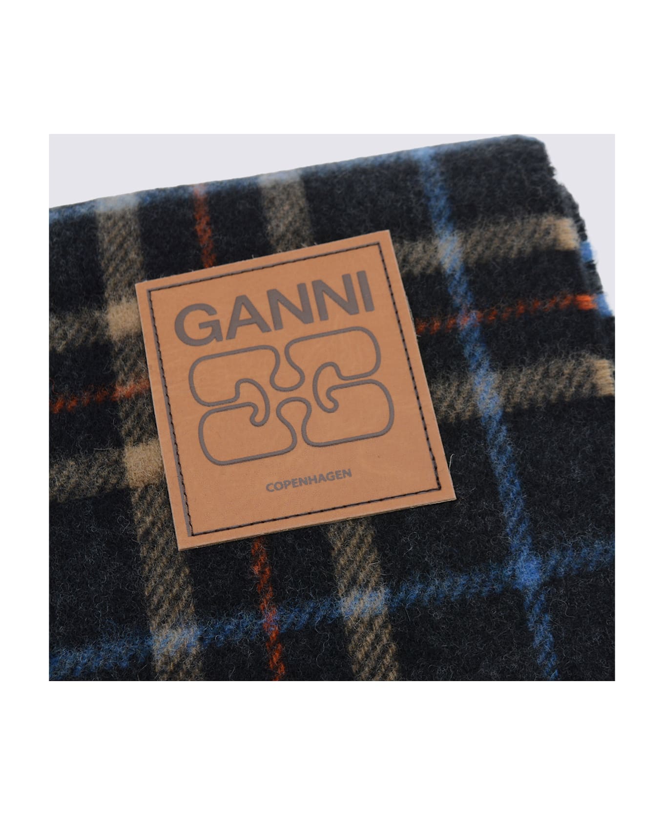 Ganni Multicolor Wool Scarf - CHARCOAL GREY