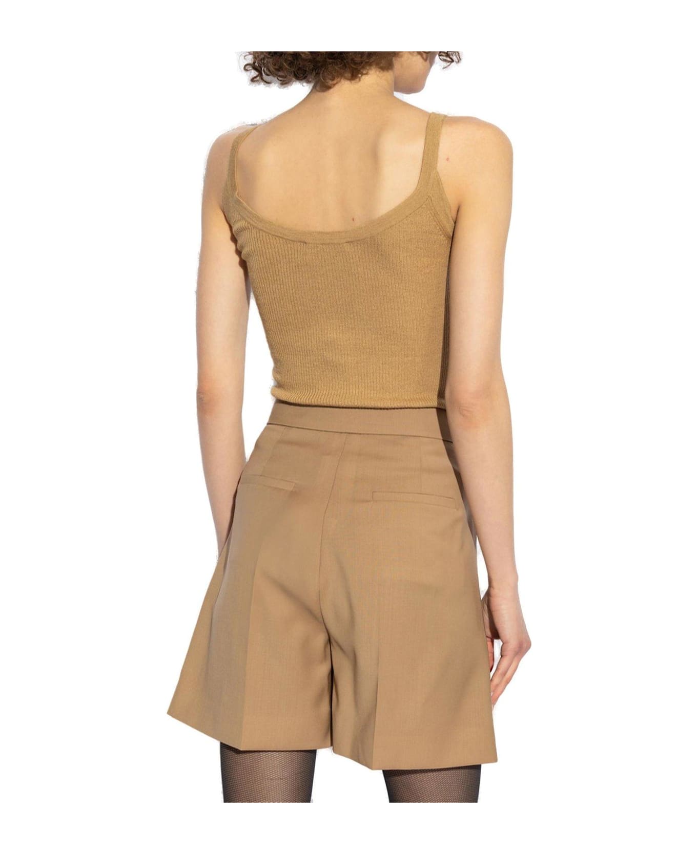 Max Mara Gallura Ribbed Top - BEIGE