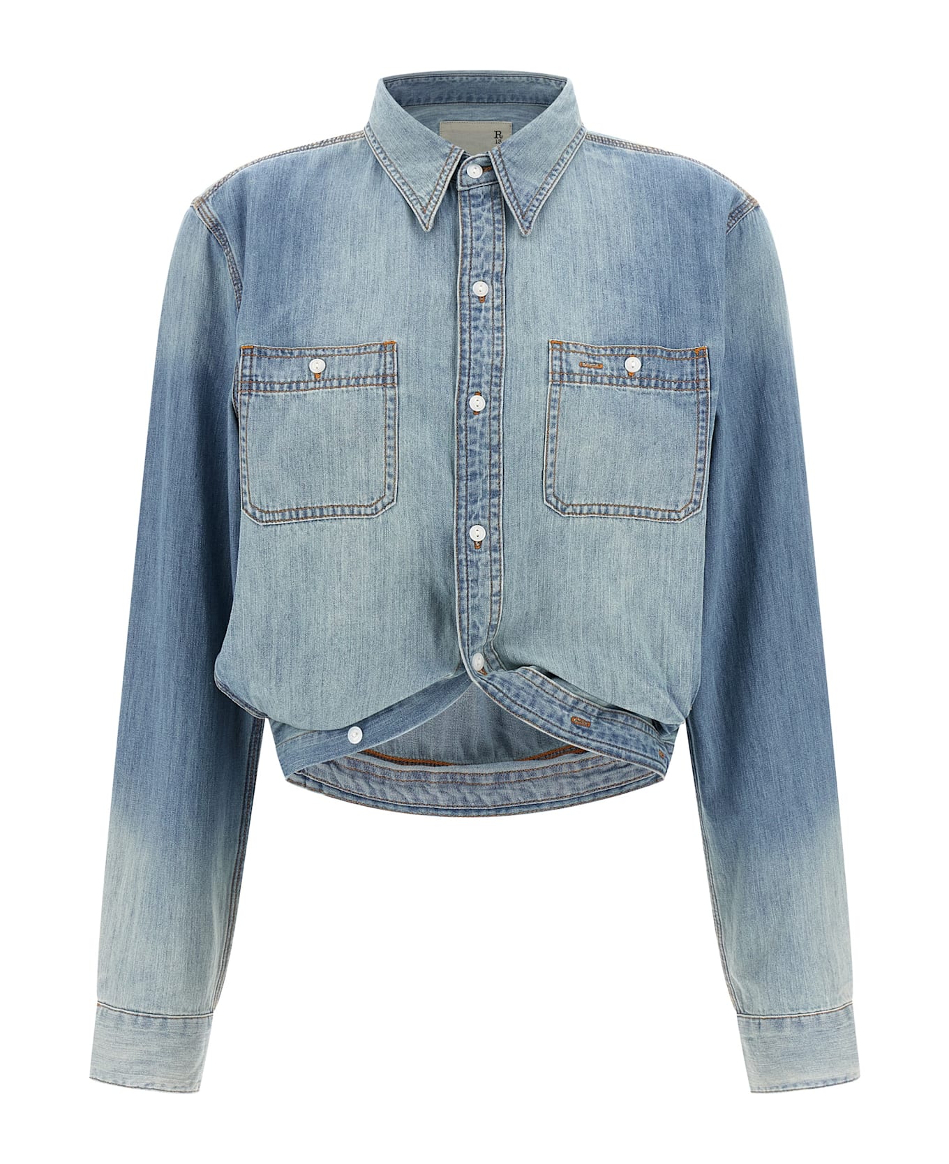 R13 
wrap Around
 Shirt - Light Blue