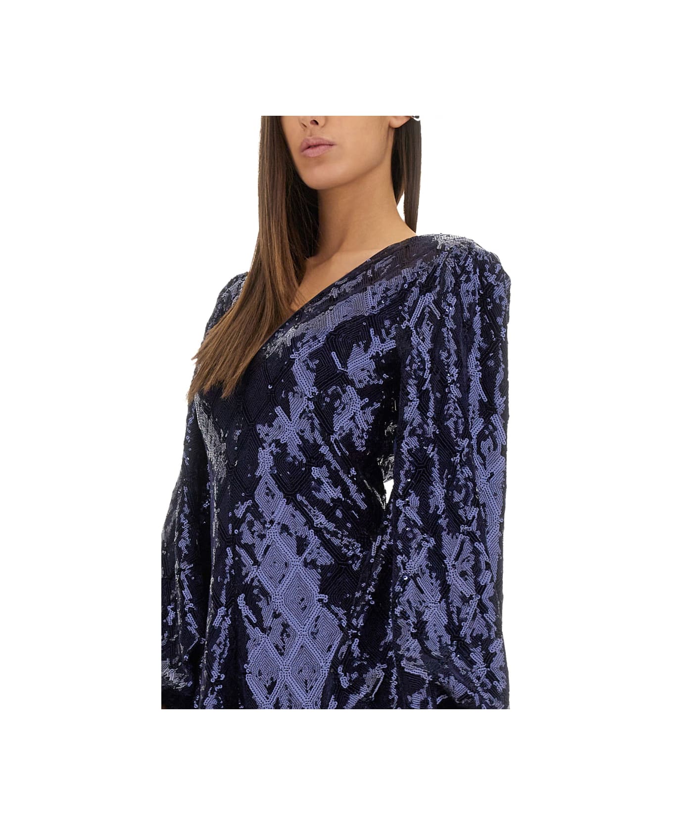 Rotate by Birger Christensen Mini Dress With Floral Pattern - Blue