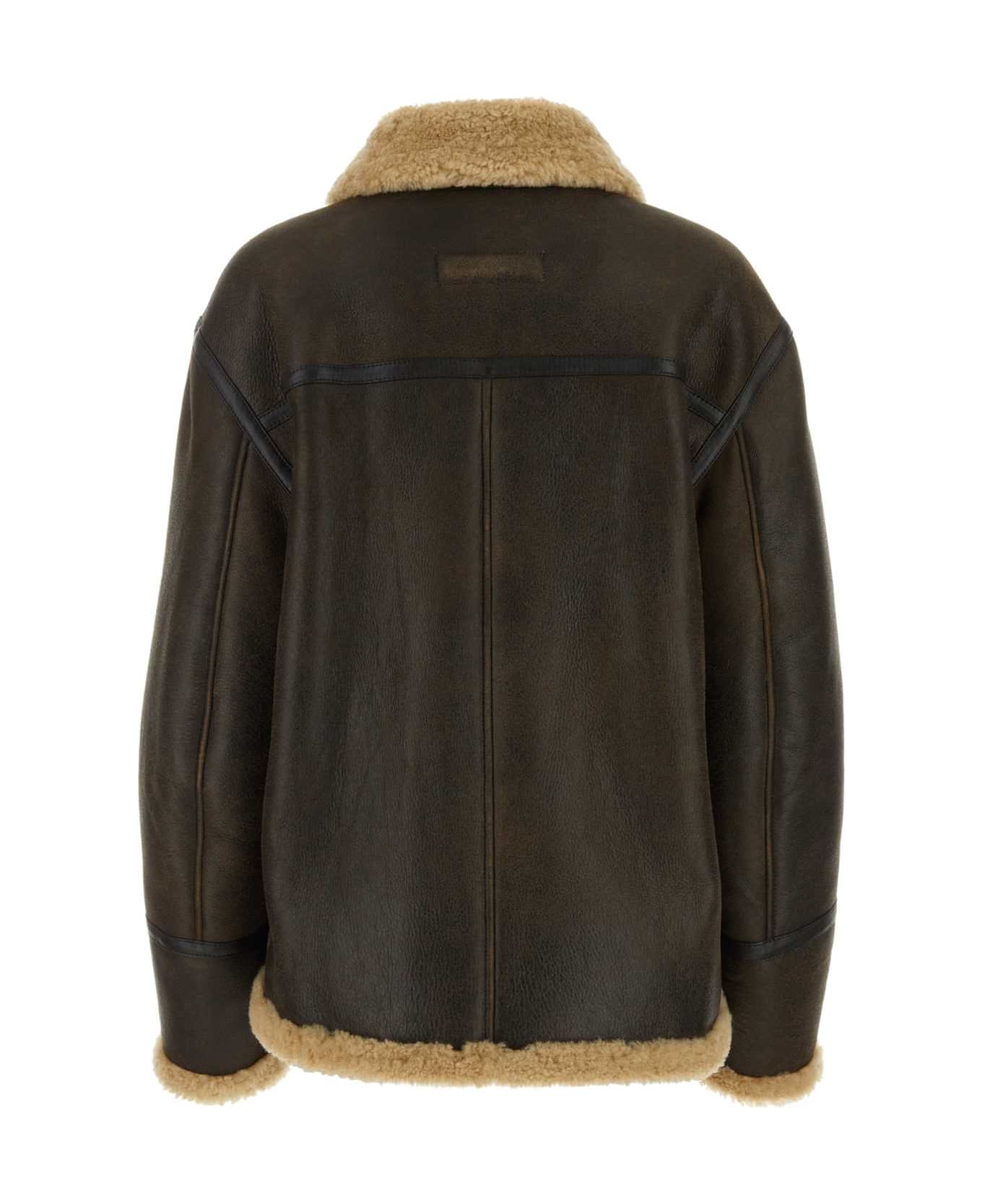 Fay Dark Brown Shearling Jacket - S800