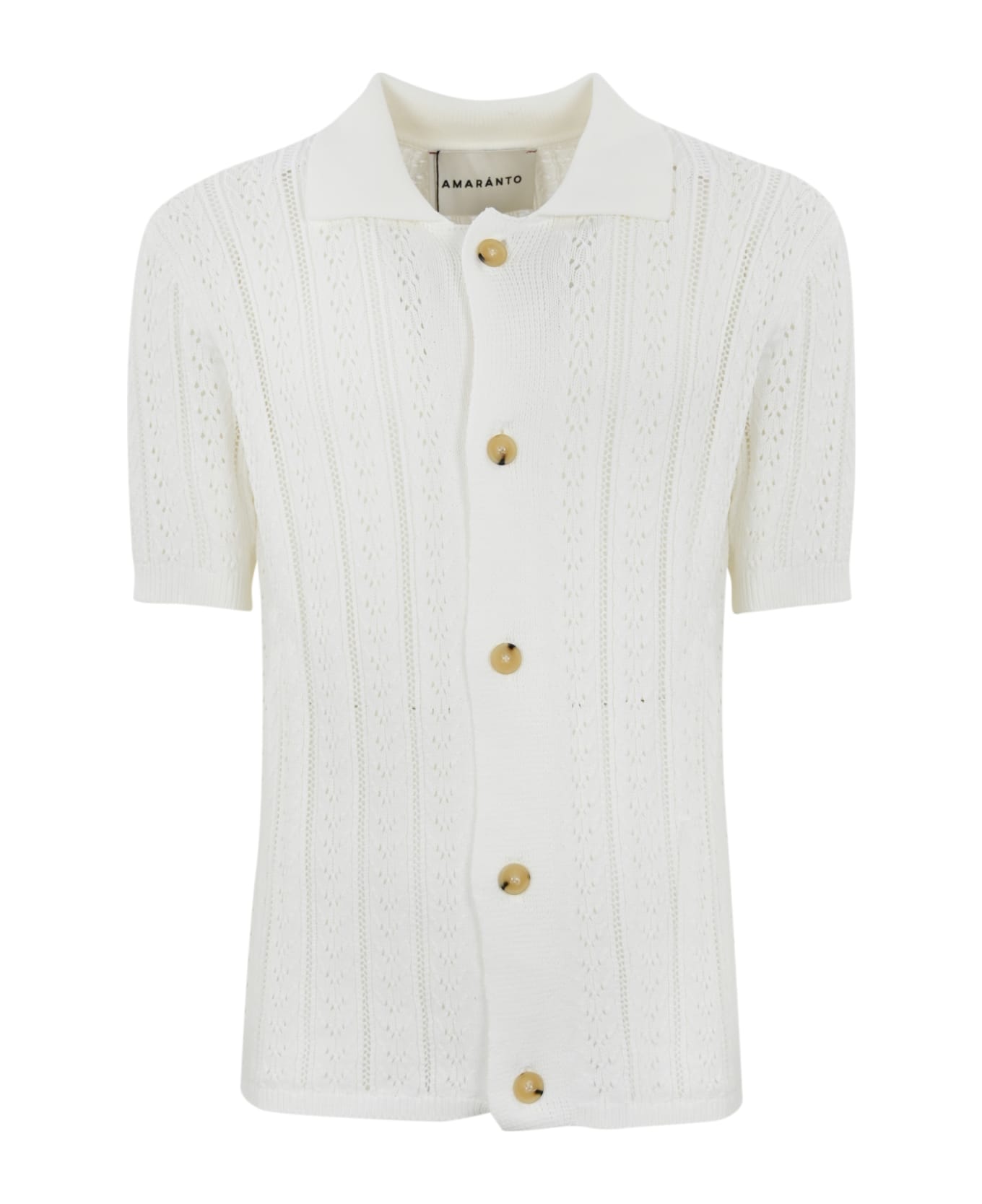 Amaranto Perforated Shirt - Bianco