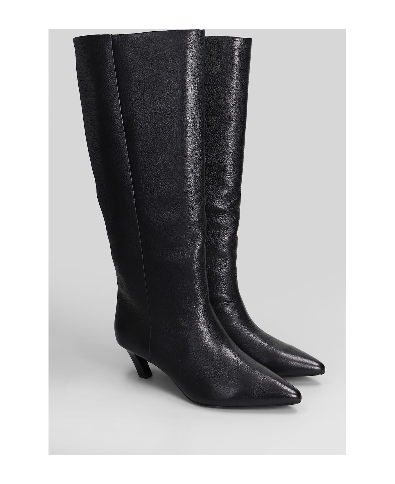 Ash Violet High Heels Boots In Black Leather - black