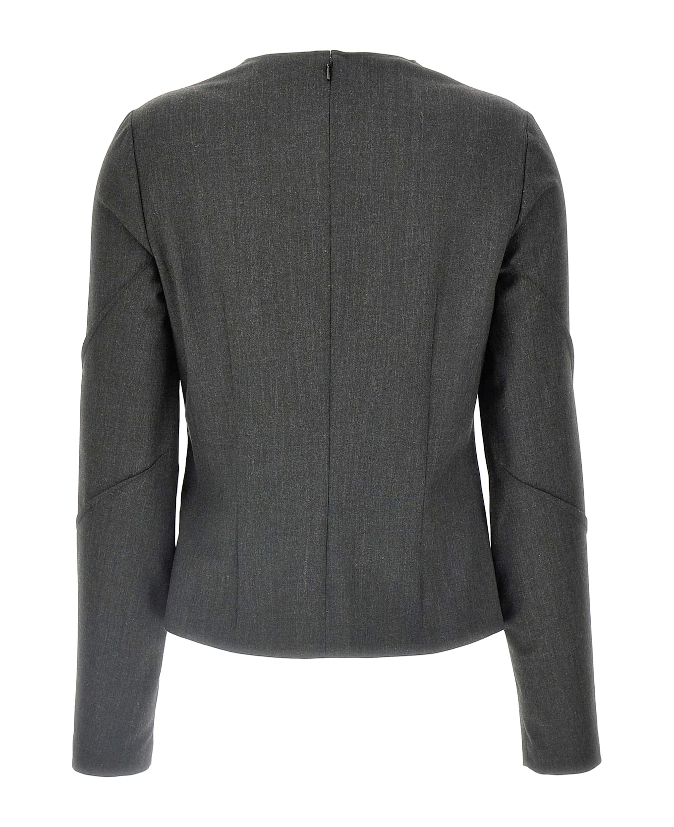 Alberta Ferretti Top In Lana Vergine Grigio - Grey