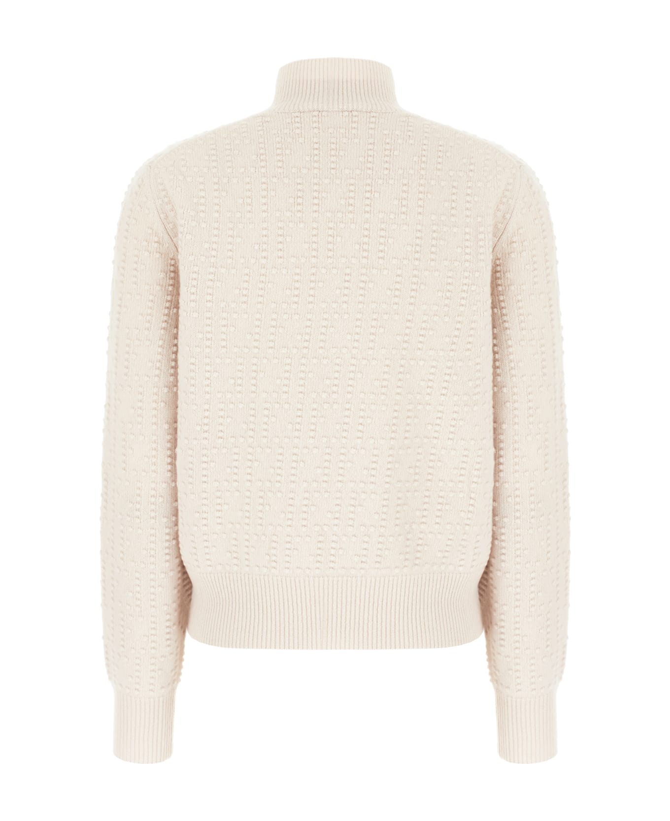 Fendi Pastel Pink Stretch Wool Blend Sweater - Light Grey