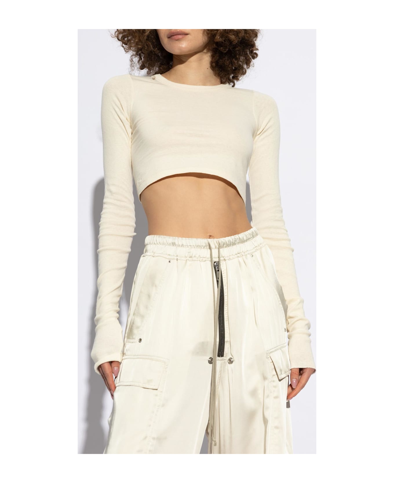 Rick Owens Top Ls Crop T - Nude 
Neutrals