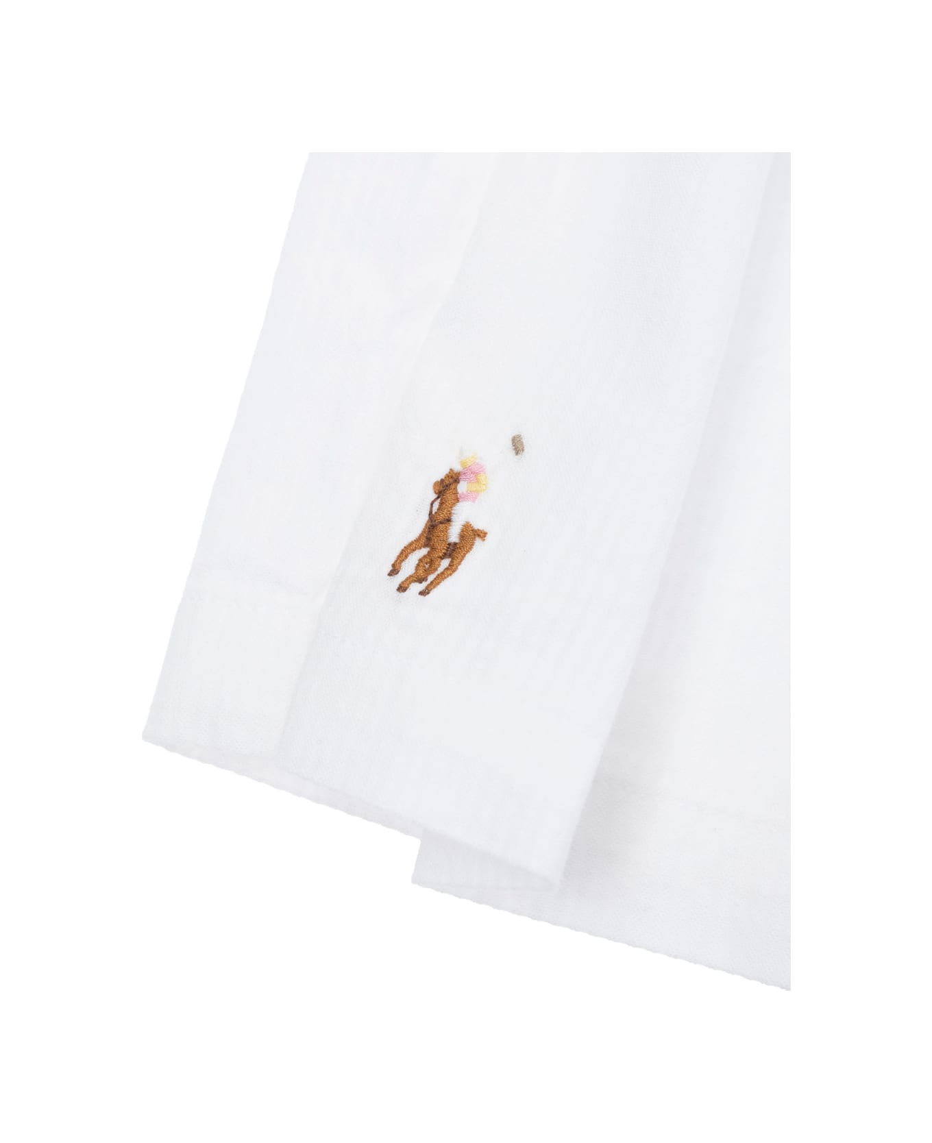 Polo Ralph Lauren White Shorts With Embroidered Pony And Pleated Details On The Front In Cotton Girl - White