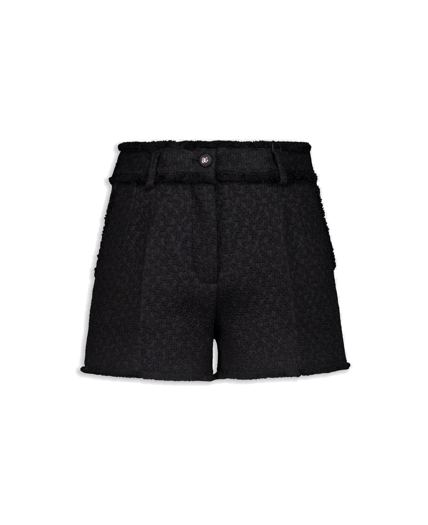 Dolce & Gabbana Raschel Tweed Shorts - Nero