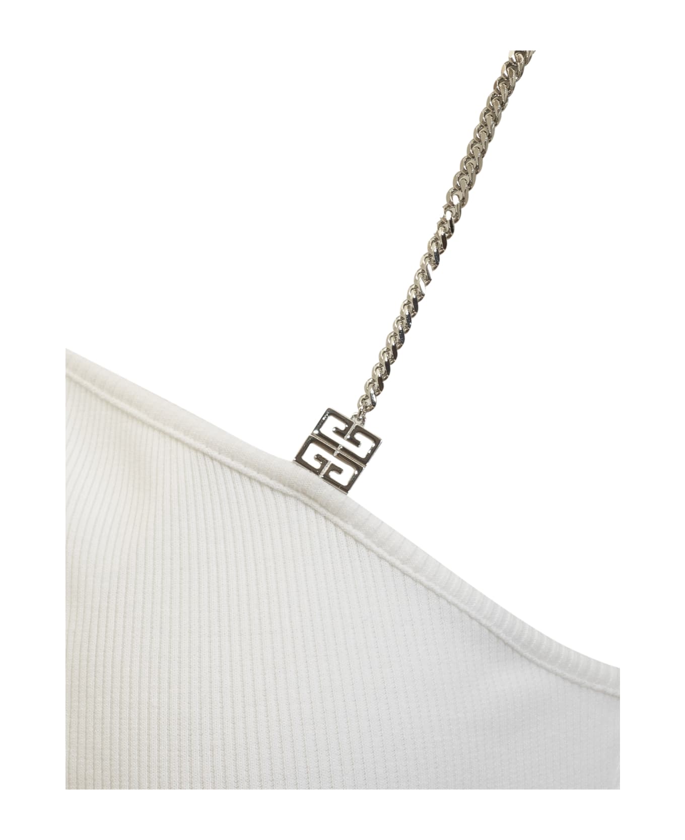 Givenchy One Shoulder 4g Chain Top - White