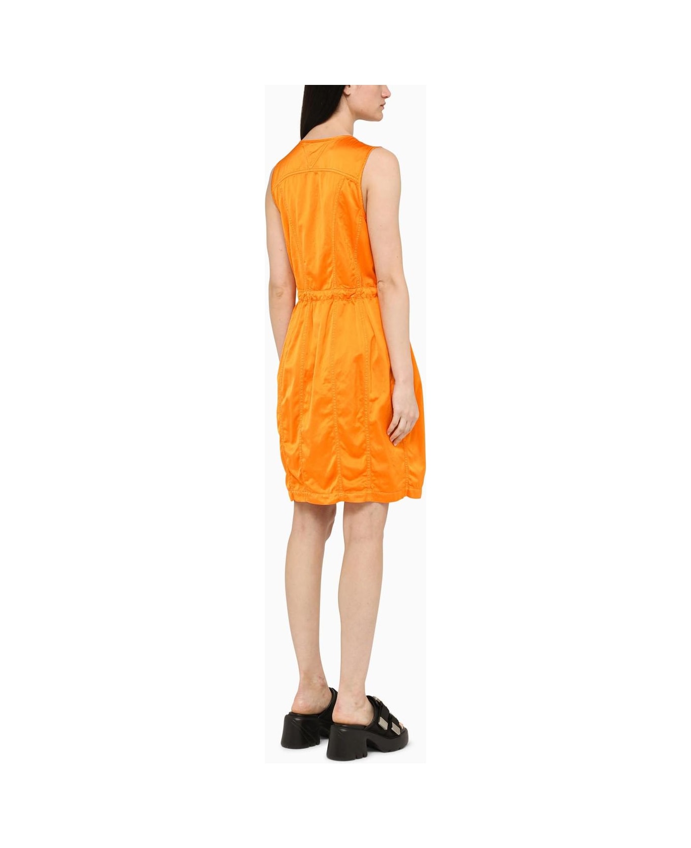 Bottega Veneta Orange Zipped Short Dress
