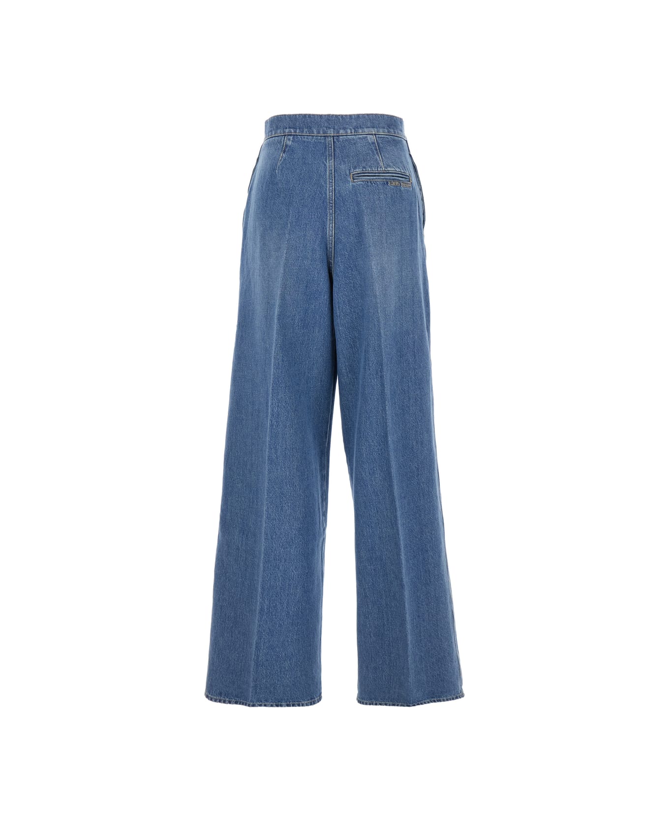 Alberta Ferretti Light Blue Five-pocket Jeans With Front Pleats In Denim Woman - Blu