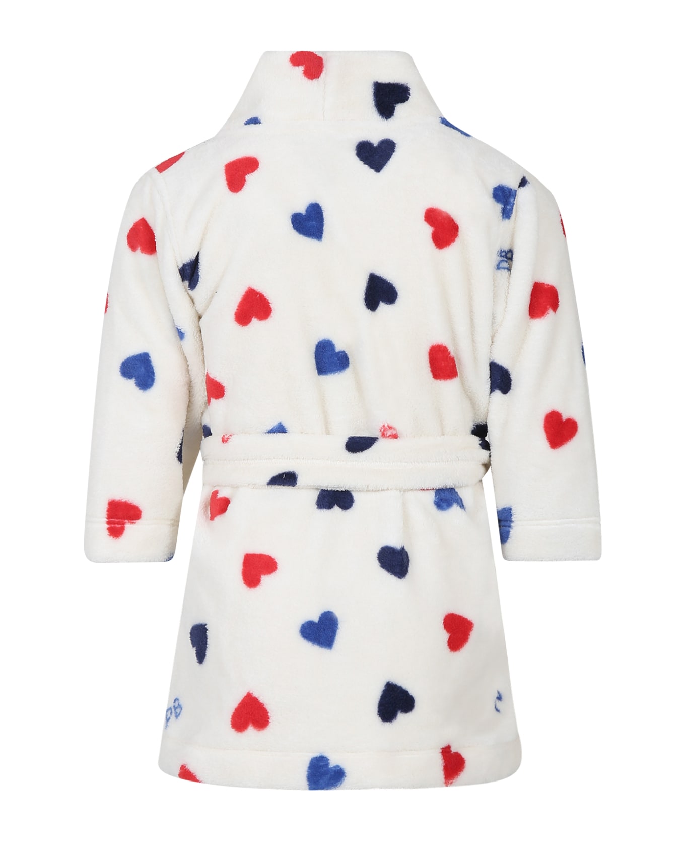 Petit Bateau Ivory Dressing Gown For Girl With Hearts - Ivory ワンピース＆ドレス