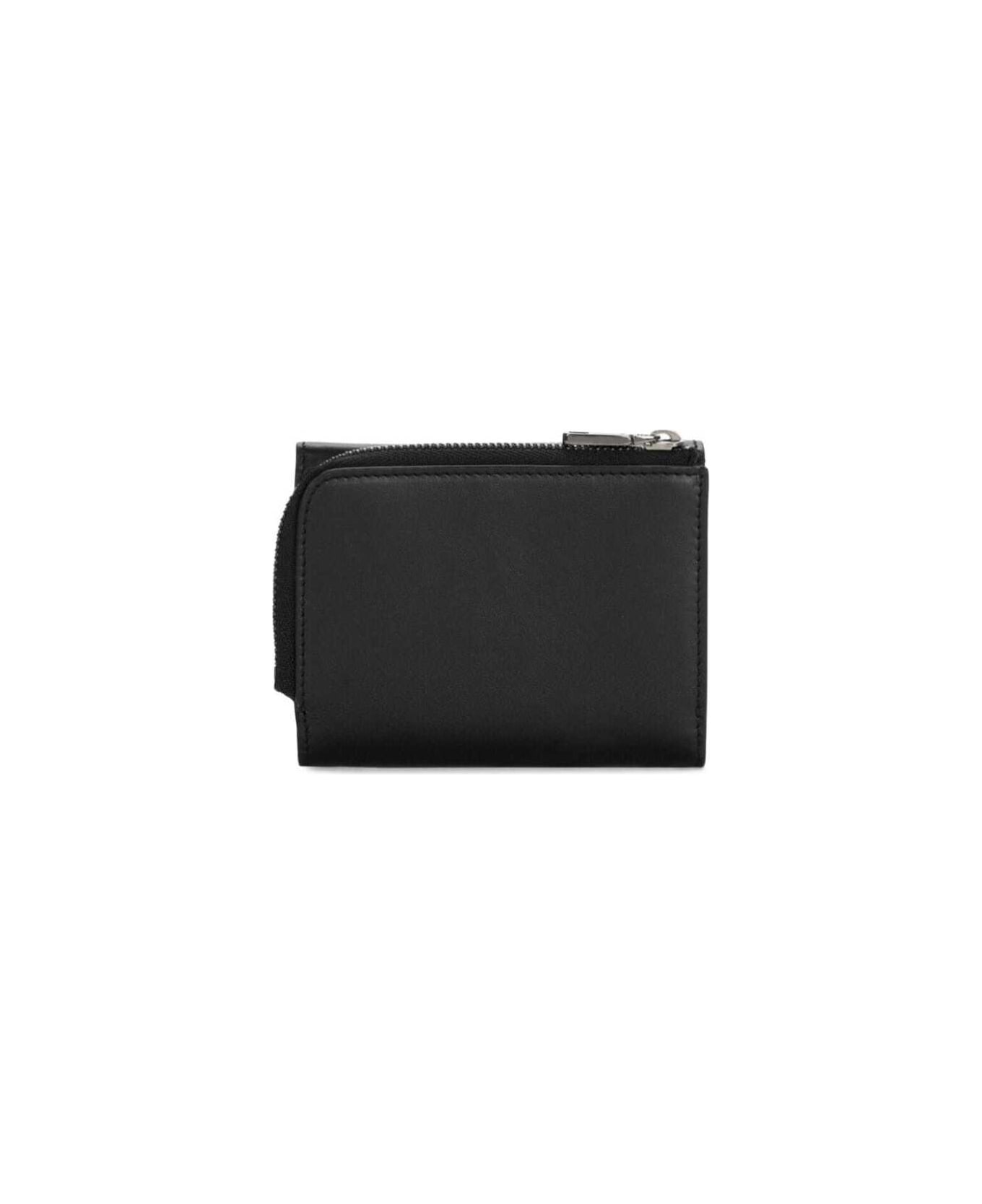 Dolce & Gabbana Black Wallet With Contrasting Logo Print In Leather Man - Black アクセサリー