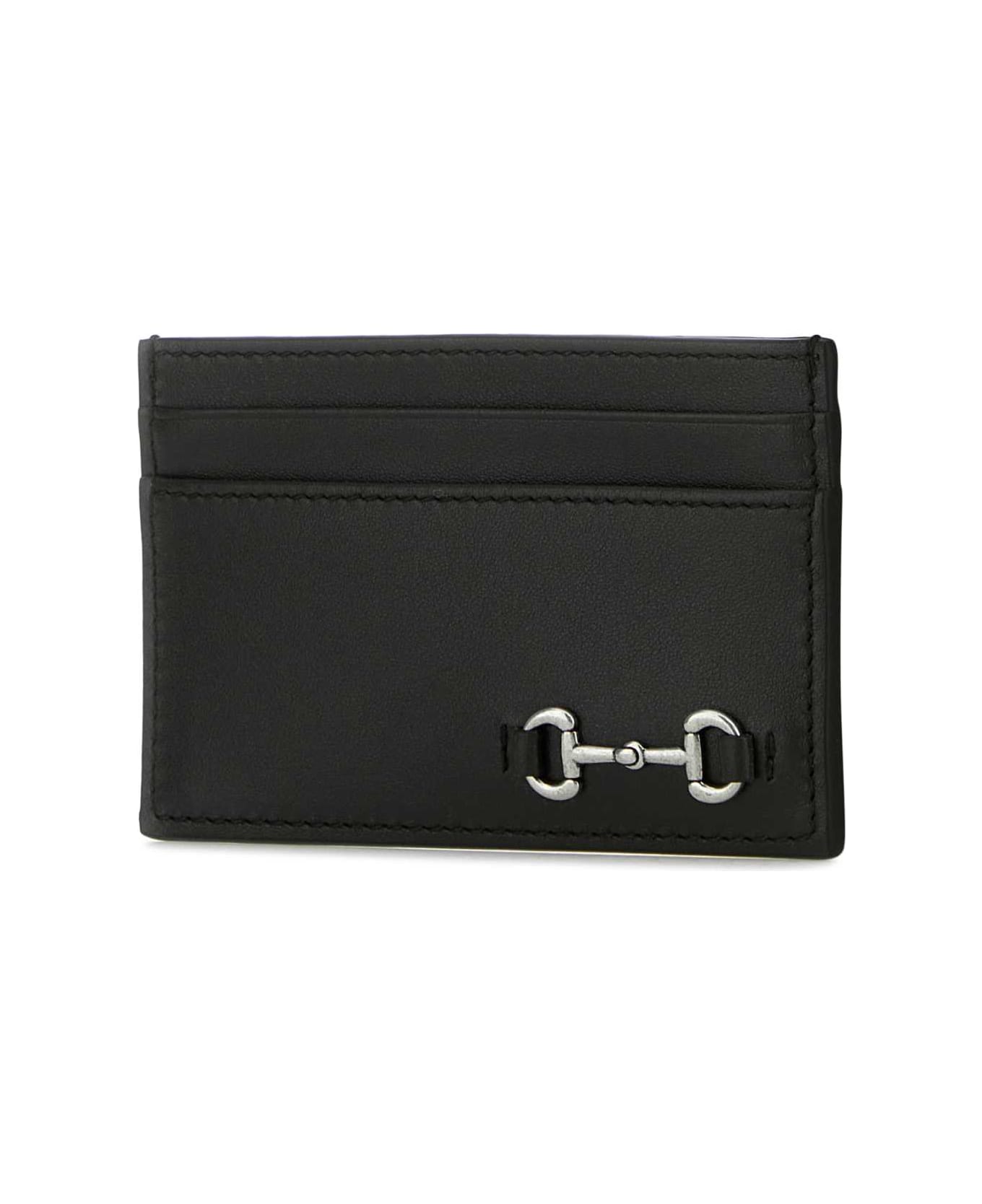 Gucci Black Leather Card Holder - NERO