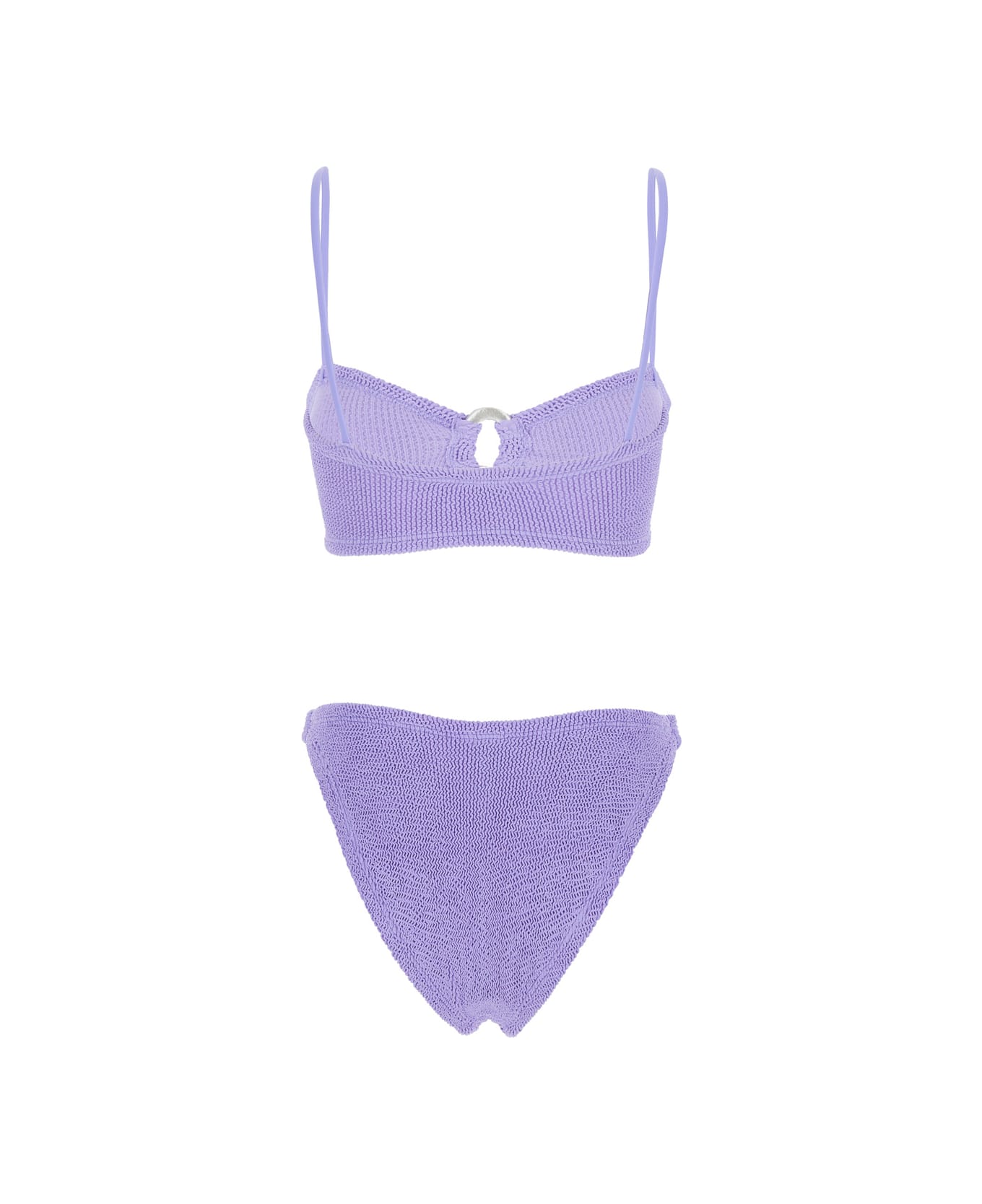 Hunza G 
misty
 Violet Bikini With Fixed Spaghetti Straps And Cut-out With Ring In Tech Fabric Stretch Woman - Lilac ビキニ