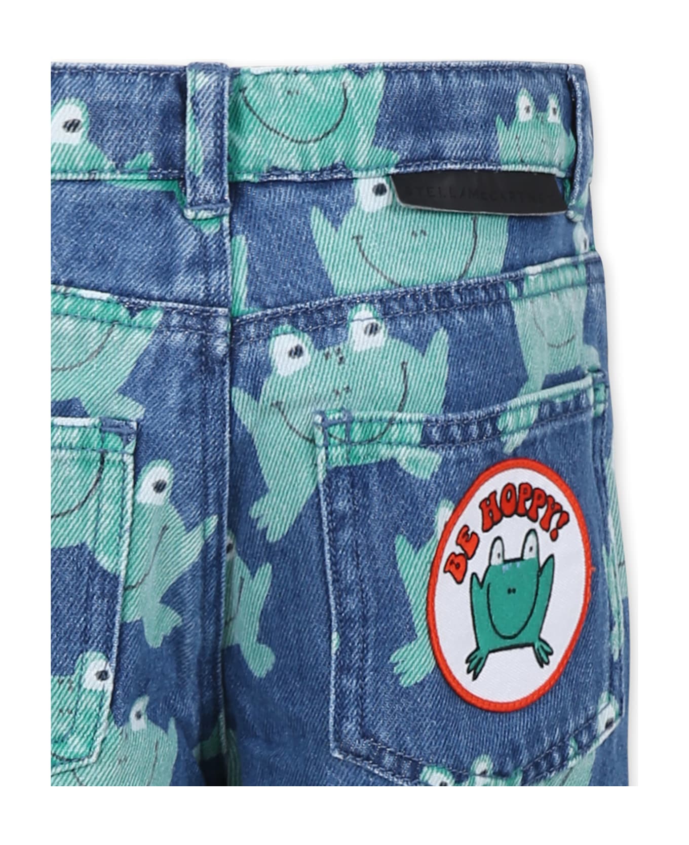 Stella McCartney Kids Blue Jeans For Boy With Frog - Denim