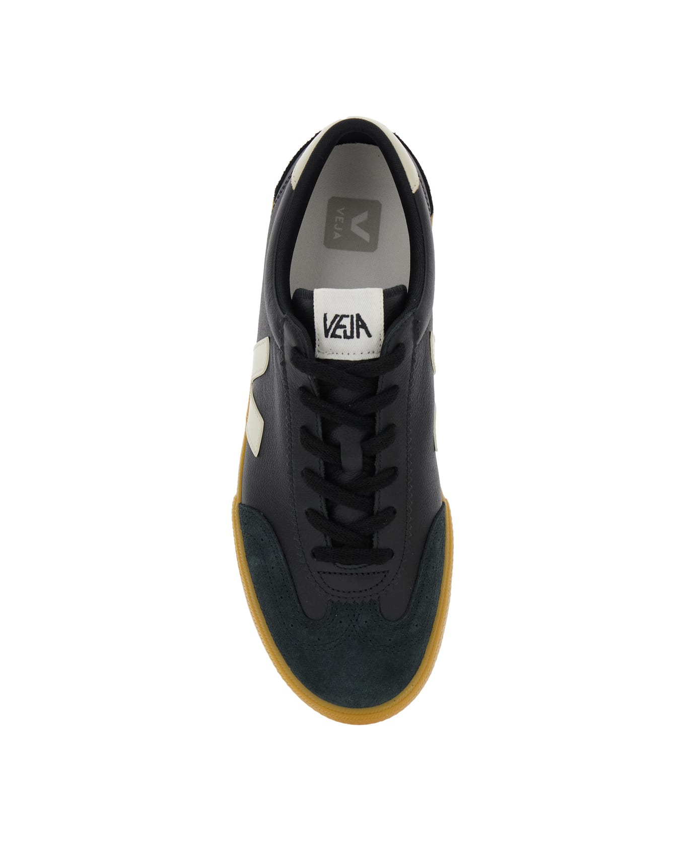 Veja 'volley' Black Sneakers With Side Logo And Lettering Logo On The Heel In Organic Cotton Unisex - Black スニーカー