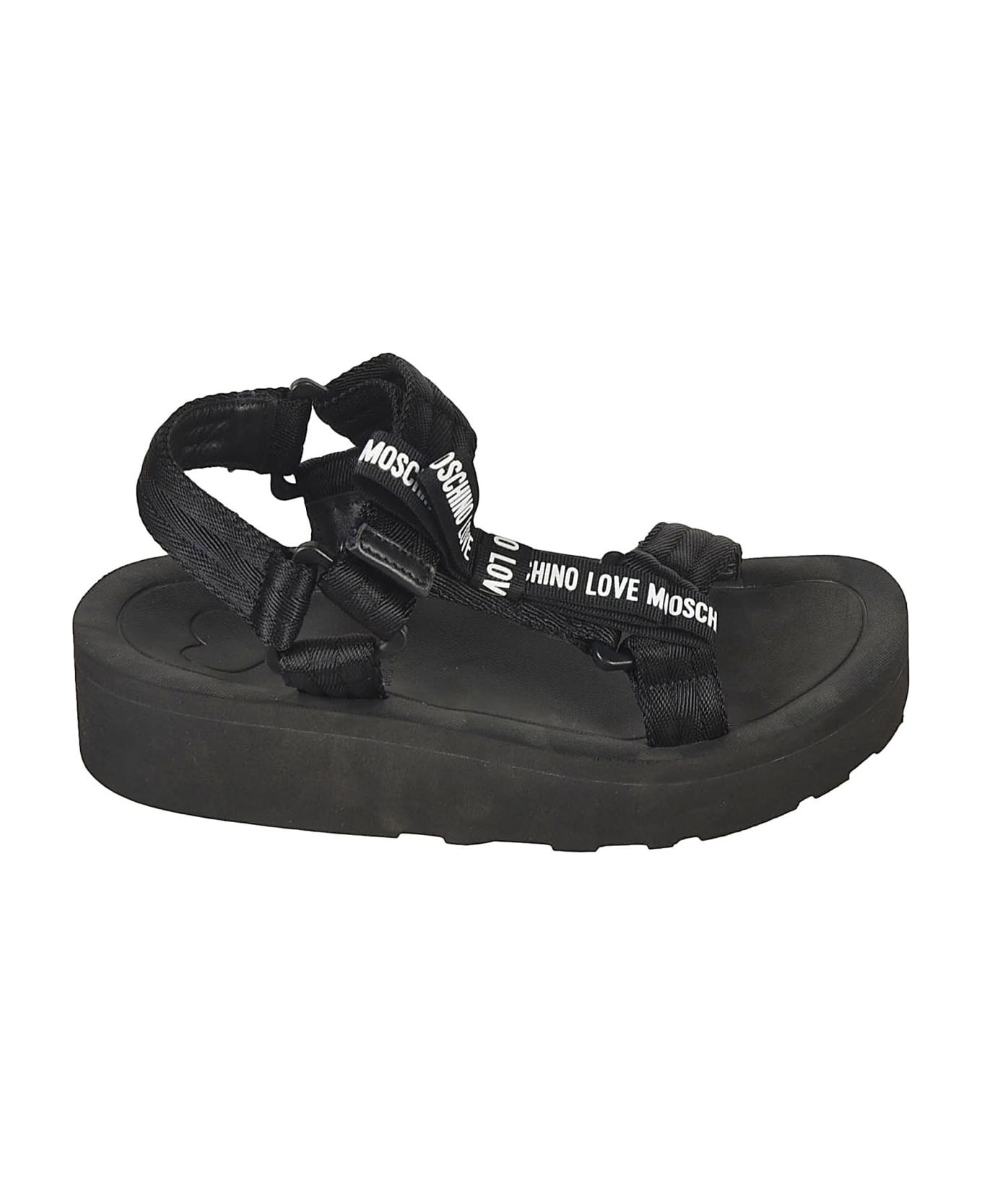 Love Moschino Logo Strap Sandals - Black サンダル