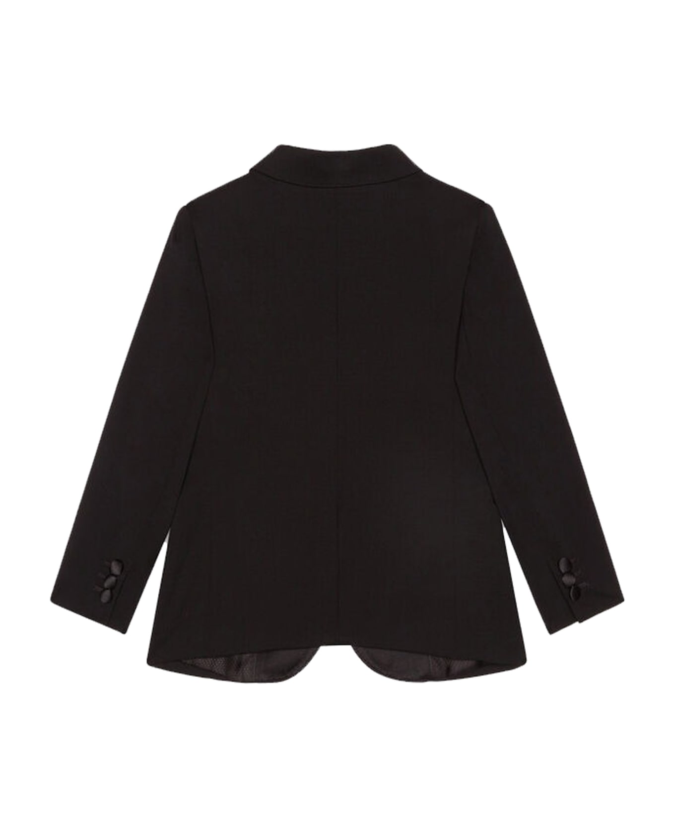 Dolce & Gabbana Single-breasted Dress In Stretch Wool Canvas - Back
